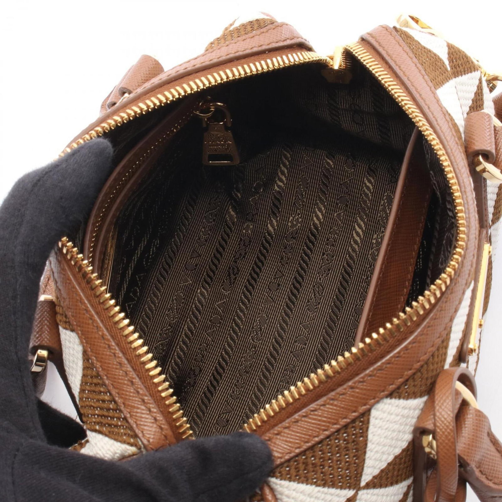 Canvas Leather Handbag Prada - 3