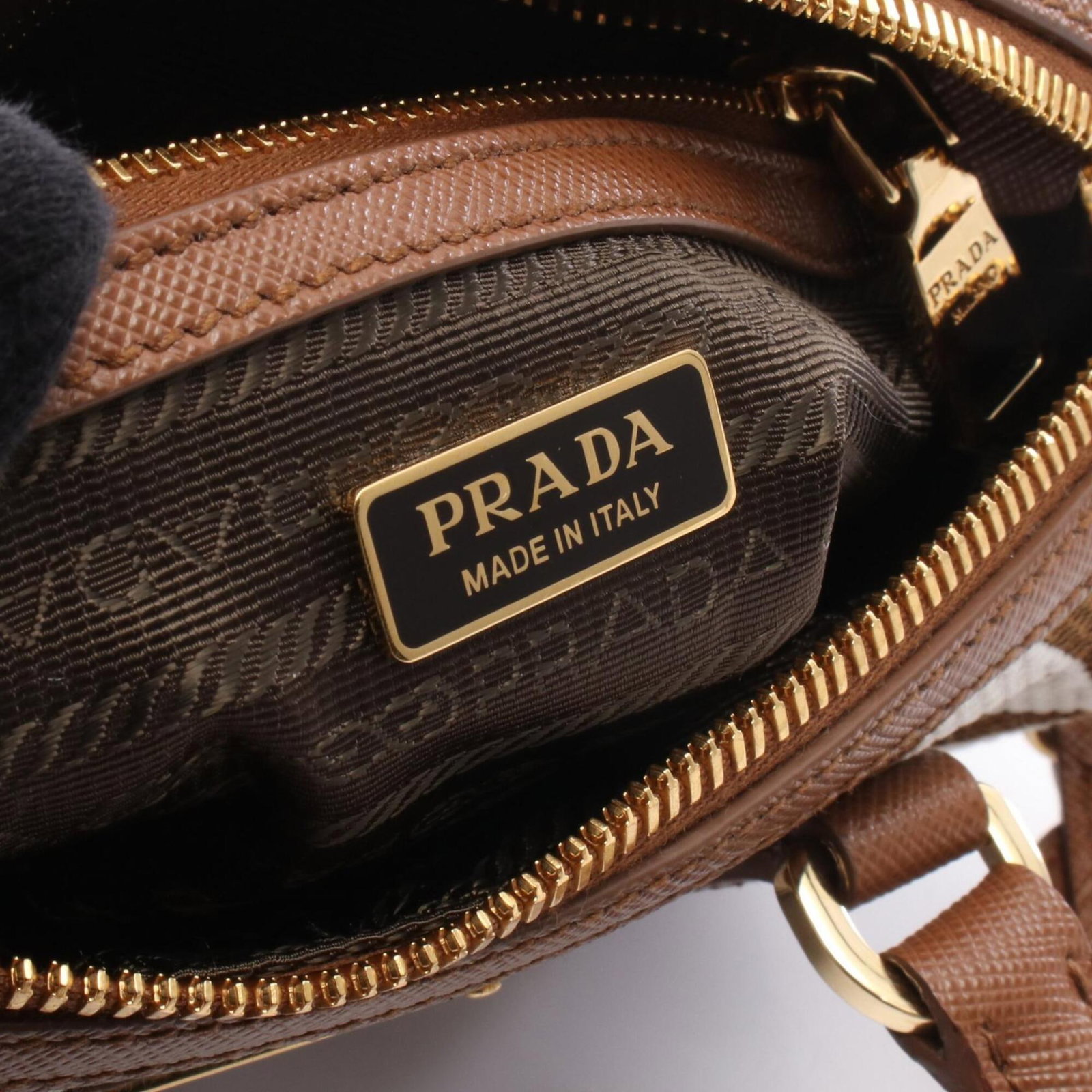 Canvas Leather Handbag Prada - 4