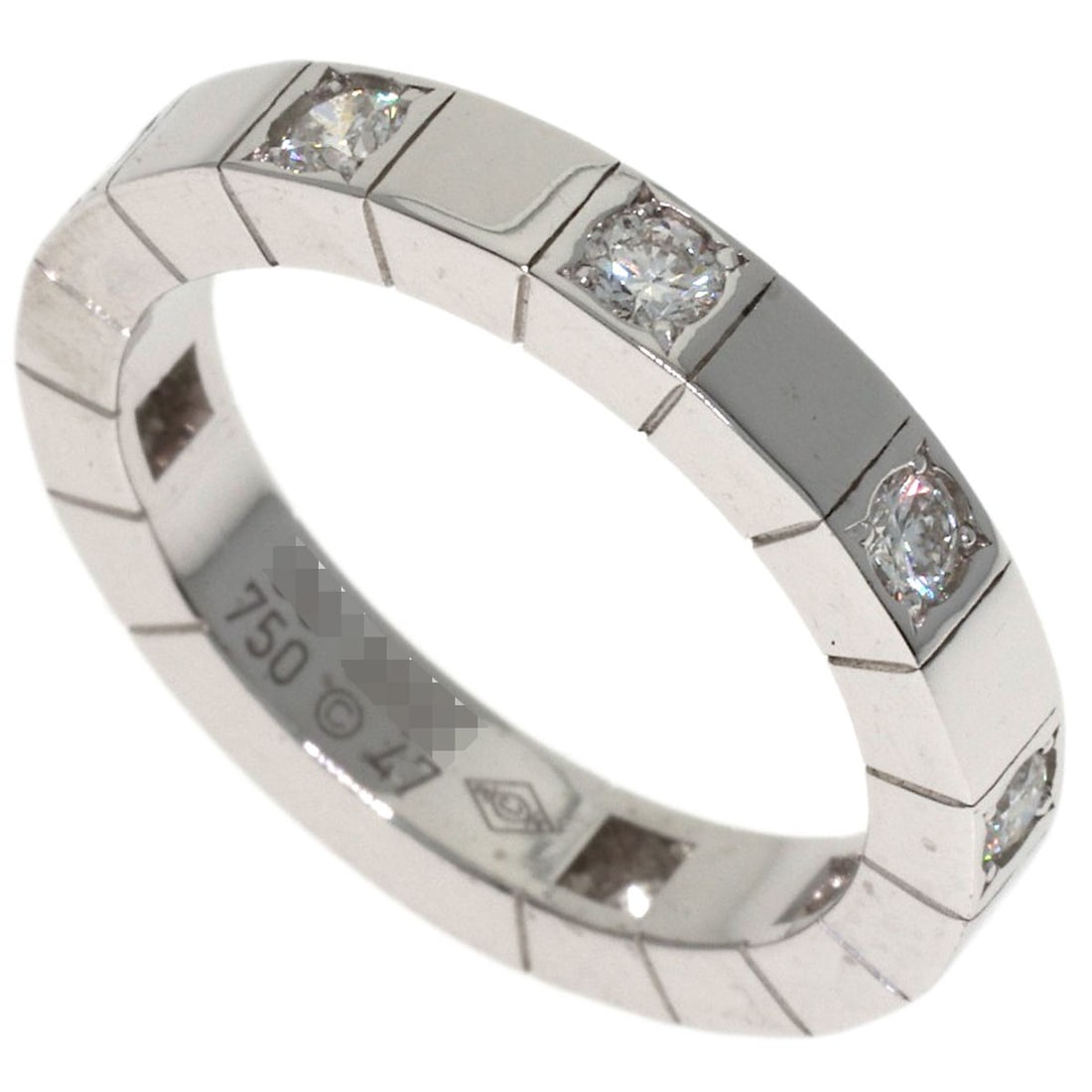 Cartier Raniere Half Diamond #47 Ring K18 White Gold: Cartier Raniere Half Diamond #47 Ring K18 White Gold Cartier Raniere Half Diamond #47 Ring in K18 White Gold stands out with its striking silver metal and K18 purity, a hallmark of exceptional