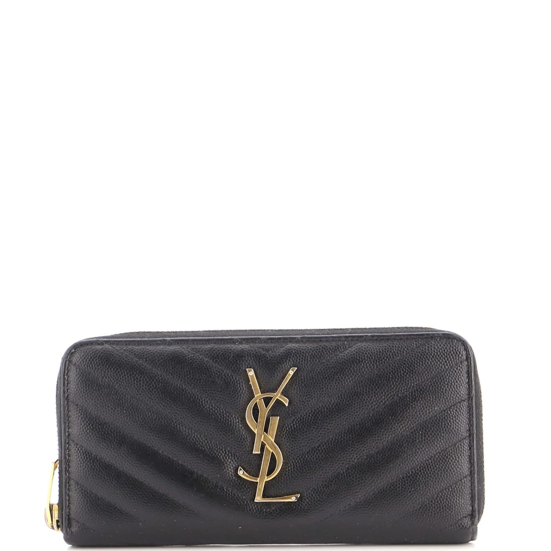 Saint Laurent Classic Monogram Zip Matelasse Leather Chevron Around Wallet: Saint Laurent Classic Monogram Zip Matelasse Leather Chevron Around Wallet Black Saint Laurent Classic Monogram Zip Matelasse Leather Chevron Around Wallet. This wallet features a unique matelasse