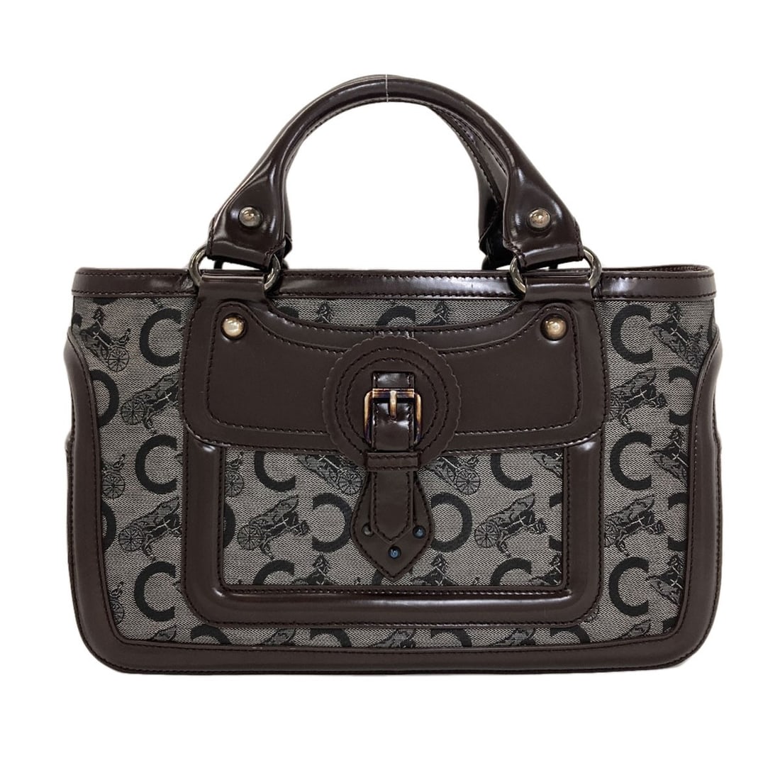 Canvas Sulky Bag Leather Celine Boogie Handbag: Canvas Sulky Bag Leather Celine Boogie Handbag Gray leather Celine handbag with a sleek, sulky design, featuring a sophisticated gray exterior. This stylish bag boasts a classic look that is sure to