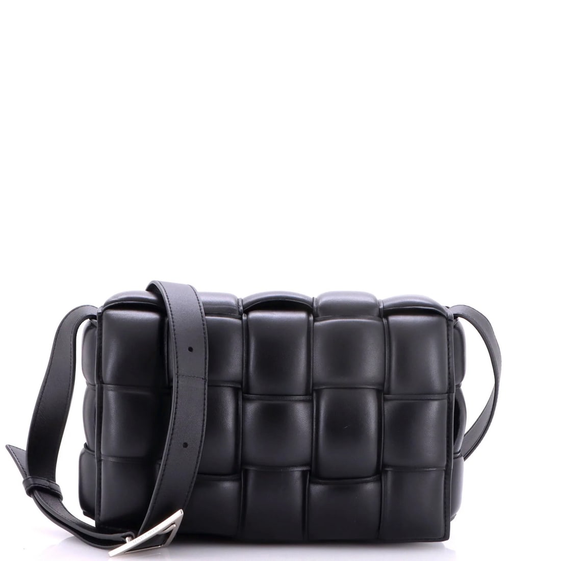 Padded Maxi Leather Intrecciato Crossbody Bag Cassette Veneta (1 of 7)