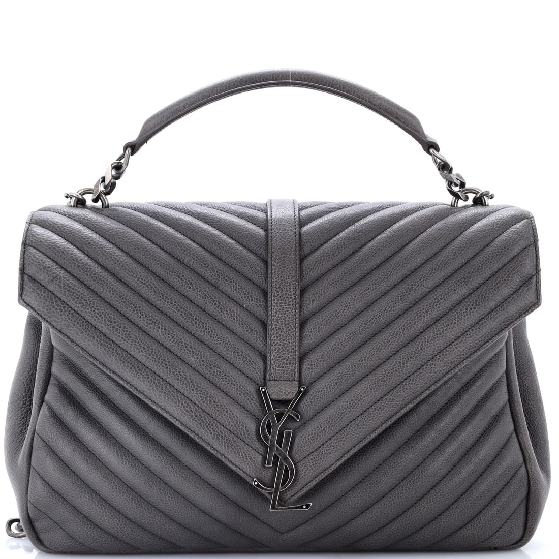 Classic Monogram Saint Laurent College Leather Large Matelasse Bag Chevron: Classic Monogram Saint Laurent College Leather Large Matelasse Bag Chevron Classic Monogram Saint Laurent College Leather Large Matelasse Bag Chevron features a timeless design with a large size and s