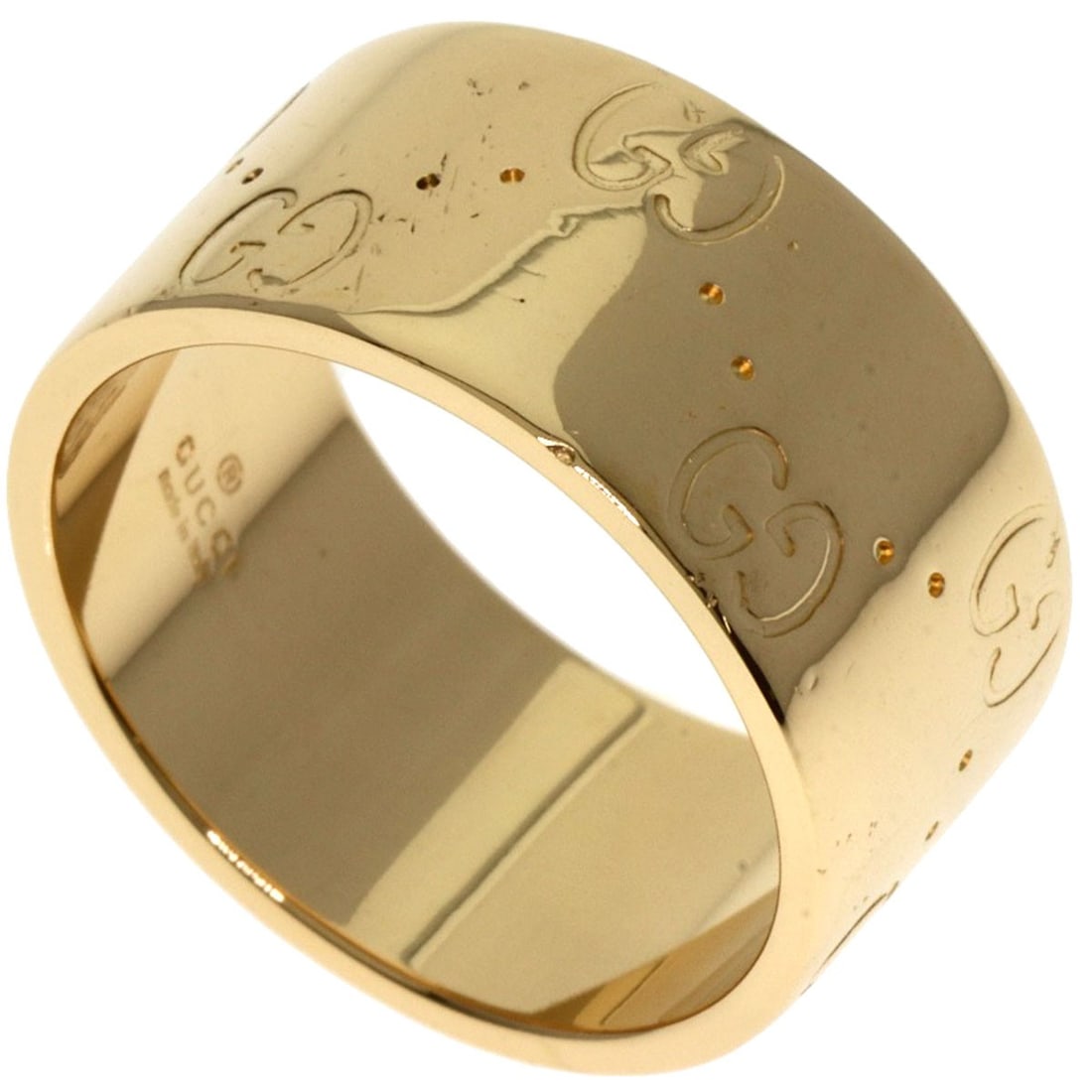 Gucci Icon Wide Ring K18 Yellow Gold: Gucci Icon Wide Ring K18 Yellow Gold K18 Yellow Gold Gucci Icon Wide Ring is a statement piece featuring a signature from the renowned Italian fashion house. Made from high-quality K18 Yellow Gold, th