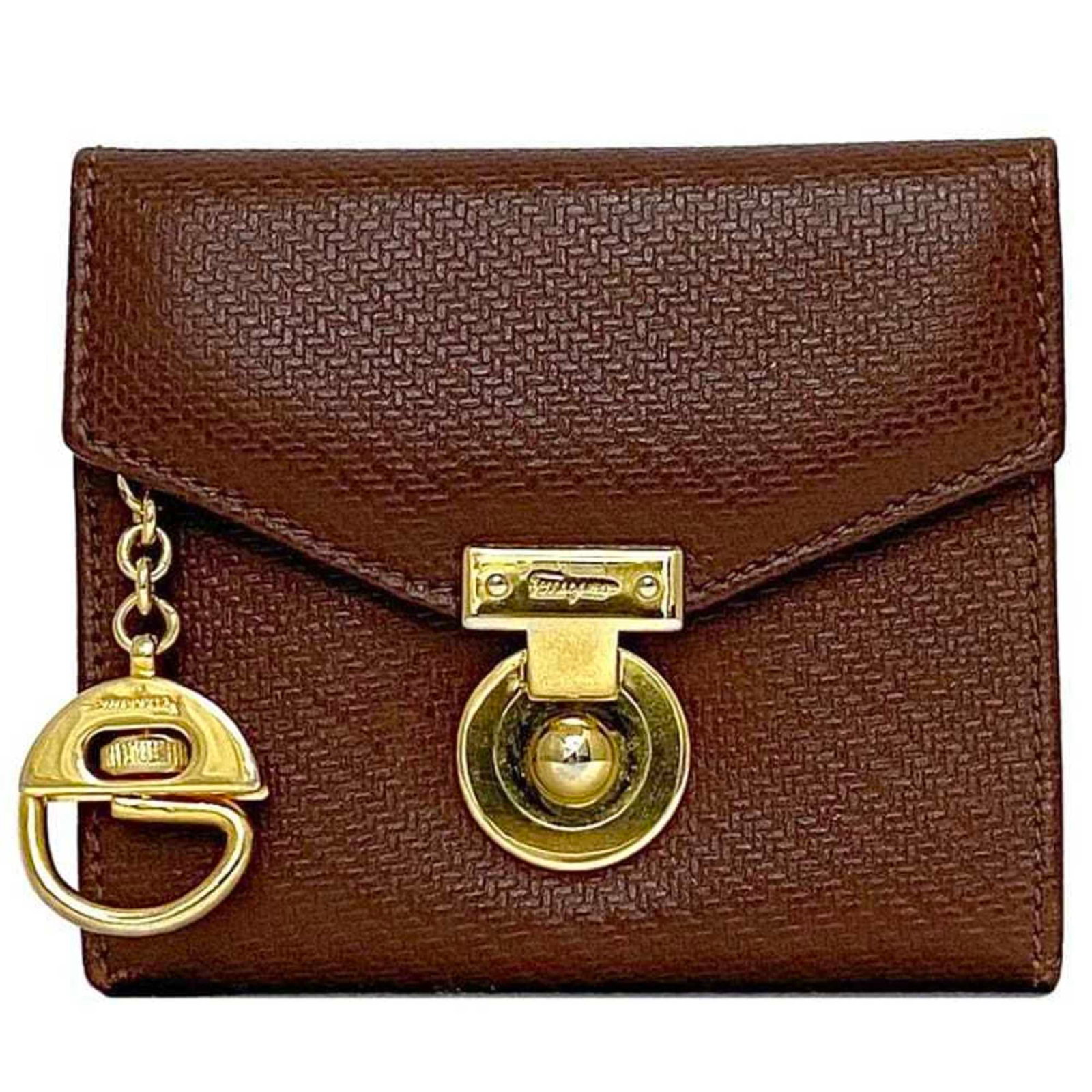 Salvatore Ferragamo Coin Purse/ Coin Case Leather: Salvatore Ferragamo Coin Purse/ Coin Case Leather This Salvatore Ferragamo coin purse features rich brown leather and a classic design. Made from high-quality leather, it measures 8.5cm x 10cm x