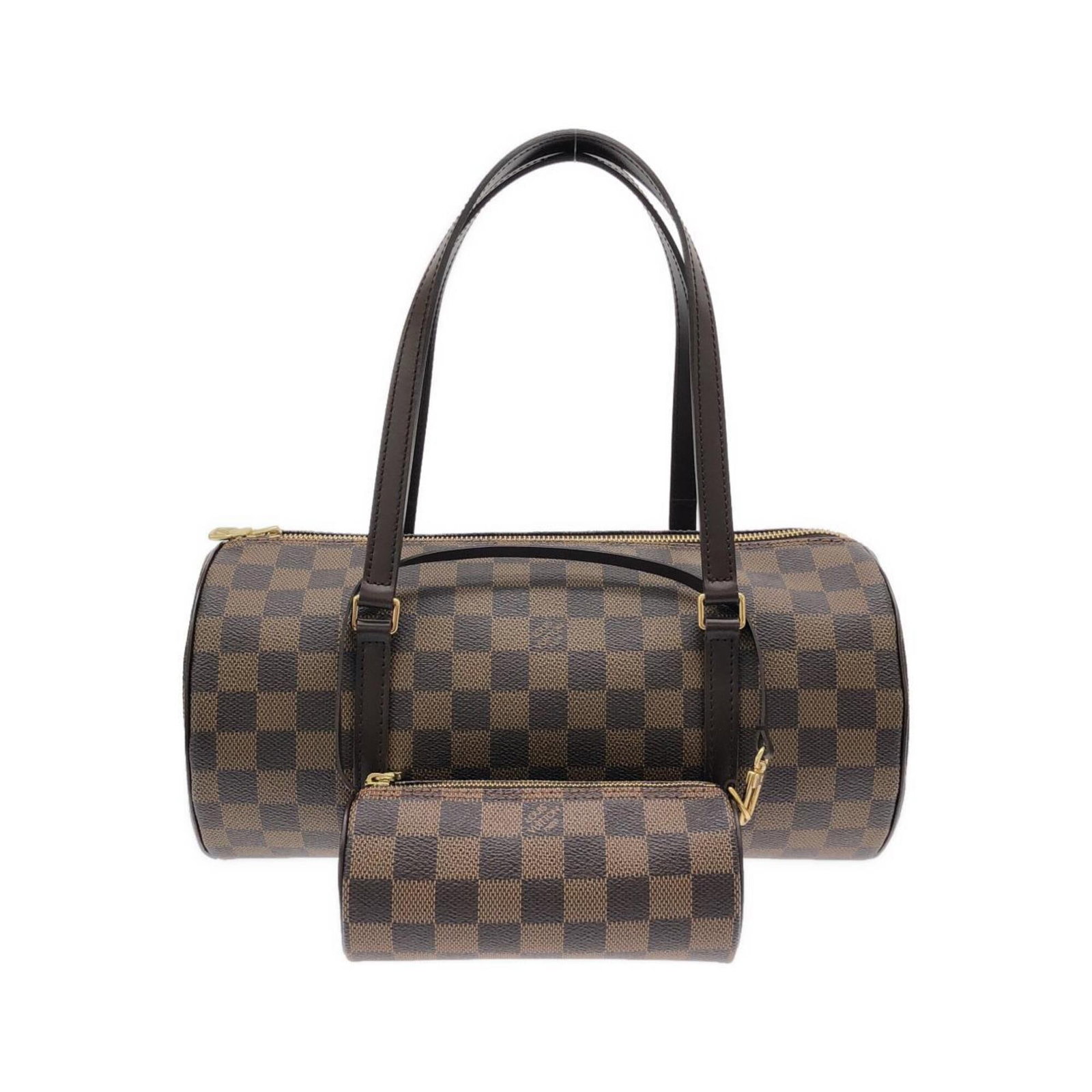 Louis Vuitton Handbag Coated Canvas: Louis Vuitton Handbag Coated Canvas The Louis Vuitton Handbag Coated Canvas is a stylish and durable accessory, featuring a signature brown color and a compact size perfect for everyday use. Made