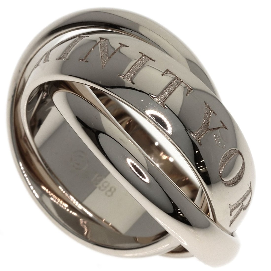 Cartier Trinity 1998 Christmas Limited Edition #47 Ring K18 White Gold: Cartier Trinity 1998 Christmas Limited Edition #47 Ring K18 White Gold Cartier's 1998 Christmas Limited Edition Trinity ring is a unique piece, marked by its distinctive design and silver K18 white