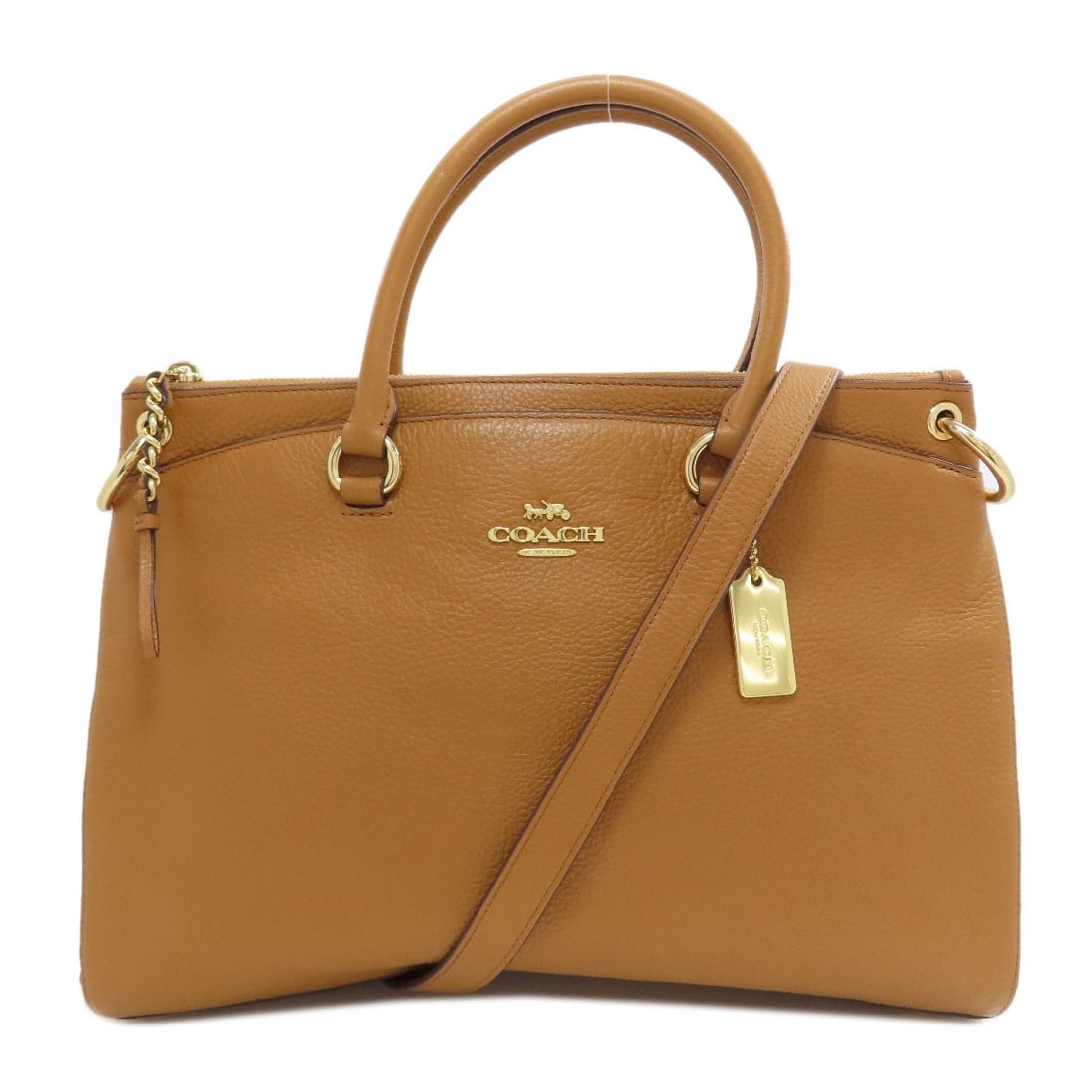 Handbag Leather Coach F77884 2Way: Handbag Leather Coach F77884 2Way Brown leather handbag with detachable strap, made from high-quality leather. The classic 2Way design from Coach is a timeless choice for everyday style. Item Specific