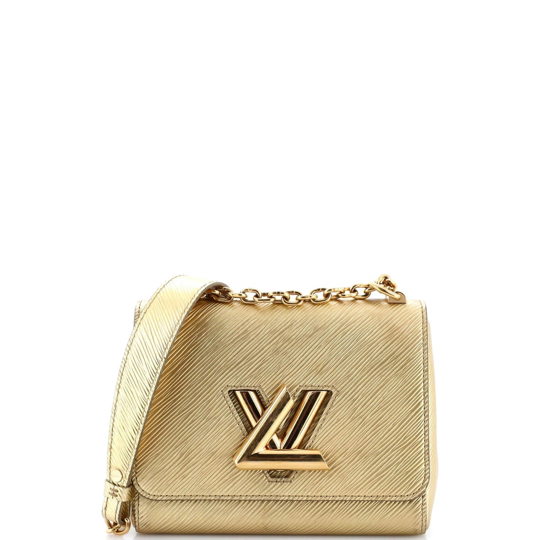 Twist Epi Leather Handbag Louis Vuitton Mini: Twist Epi Leather Handbag Louis Vuitton Mini Twist Epi Leather Mini from Louis Vuitton boasts a luxurious gold exterior with a rich, textured Epi leather finish. The mini cross-body bag features a