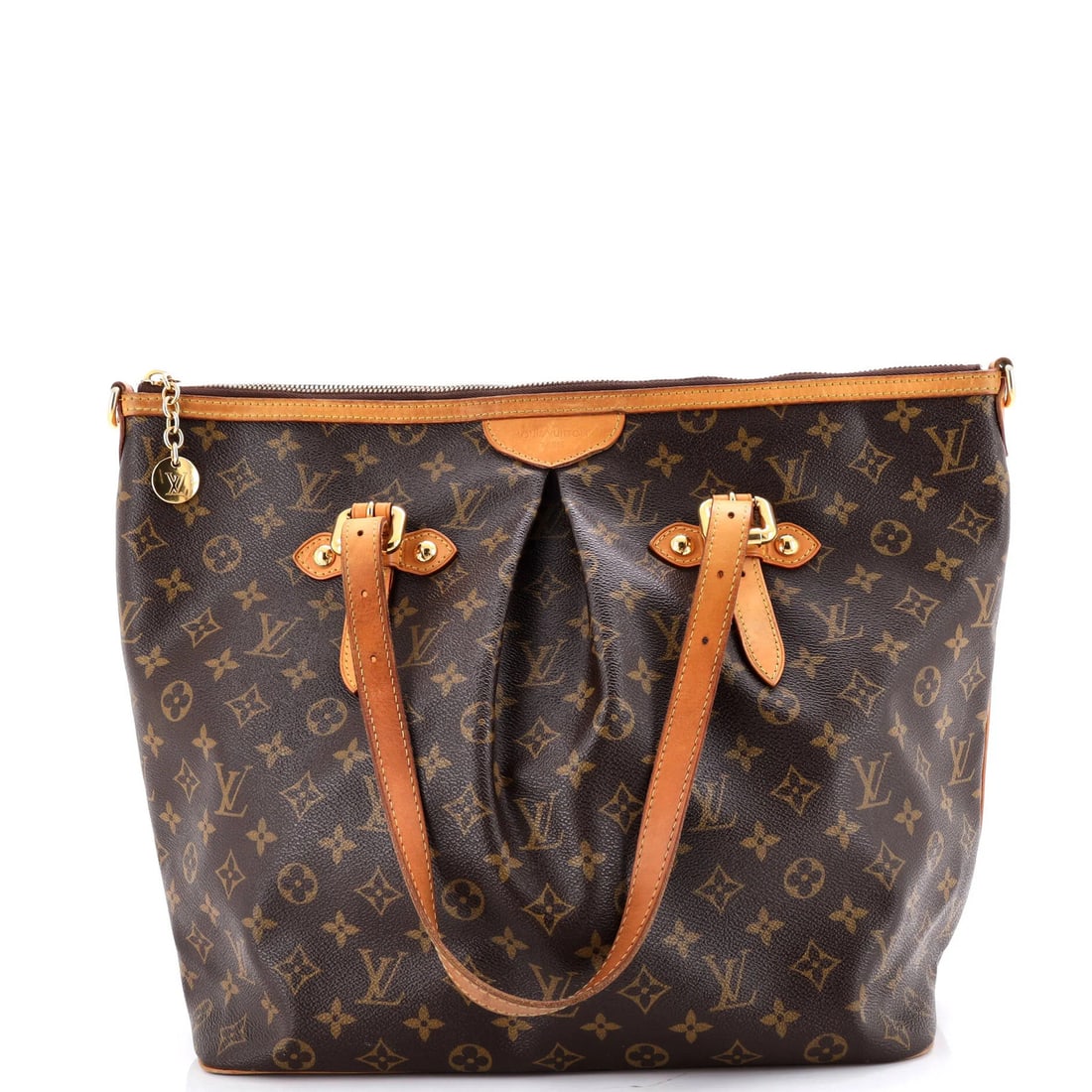 Louis Vuitton Palermo Handbag Monogram Canvas GM: Louis Vuitton Palermo Handbag Monogram Canvas GM Brown Louis Vuitton Palermo Handbag Monogram Canvas GM features a classic tote design with 14" height and 14" width, perfect for everyday use. The