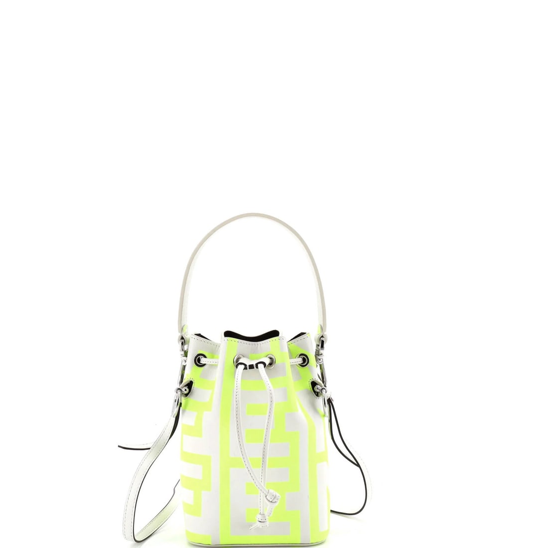 Marc Jacobs Fendi Mon Tresor Printed Leather Mini Bucket Bag: Marc Jacobs Fendi Mon Tresor Printed Leather Mini Bucket Bag Yellow and Gray Fendi Mon Tresor Printed Leather Mini Bucket Bag for Sale. This mini bucket bag features a vibrant yellow exterior with a