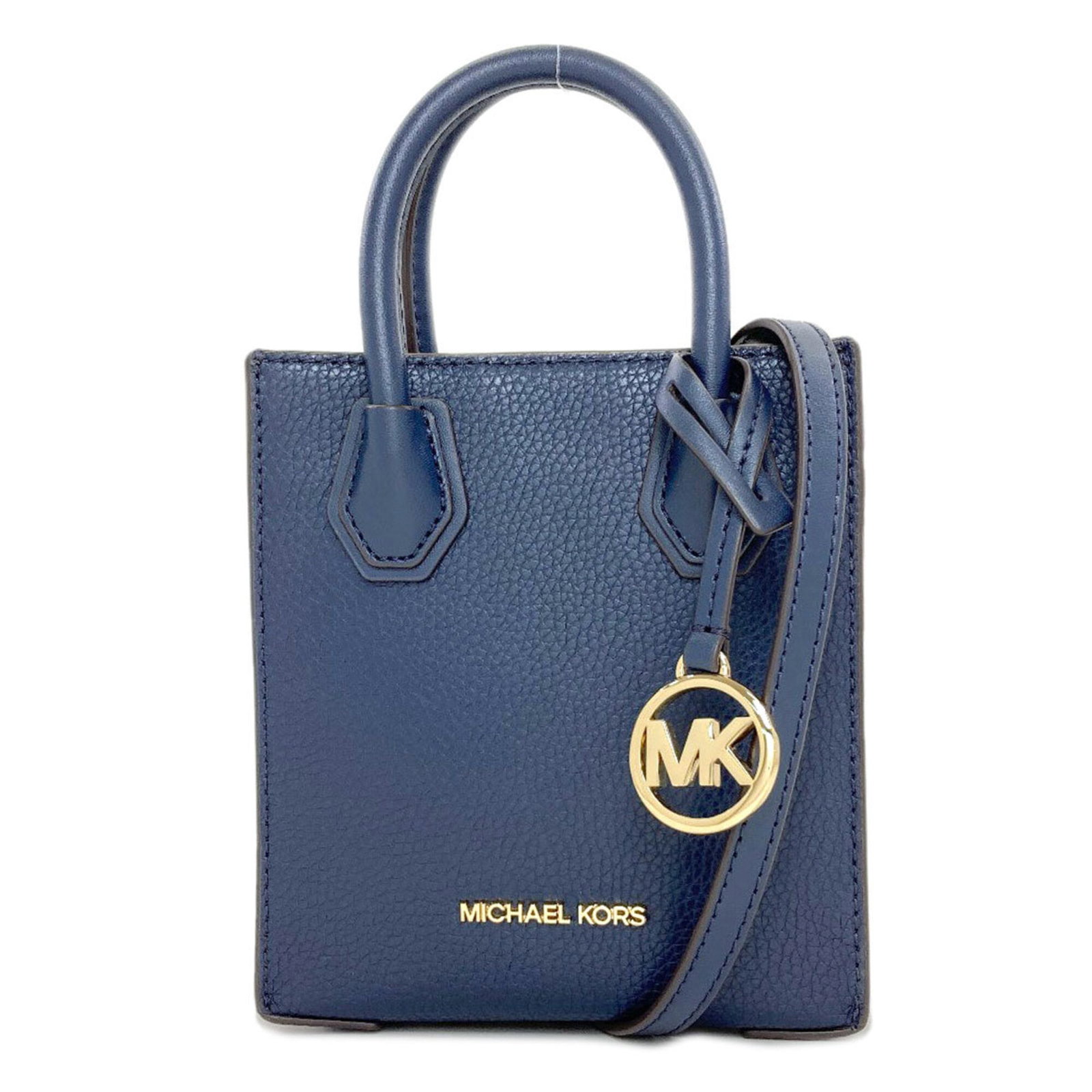 Michael Kors Leather Handbag: Michael Kors Leather Handbag Blue or Navy leather handbag from Michael Kors, featuring a 17cm x 15cm x 5.5cm size and 109cm - 127cm strap length. The bag's leather material and classic design make it