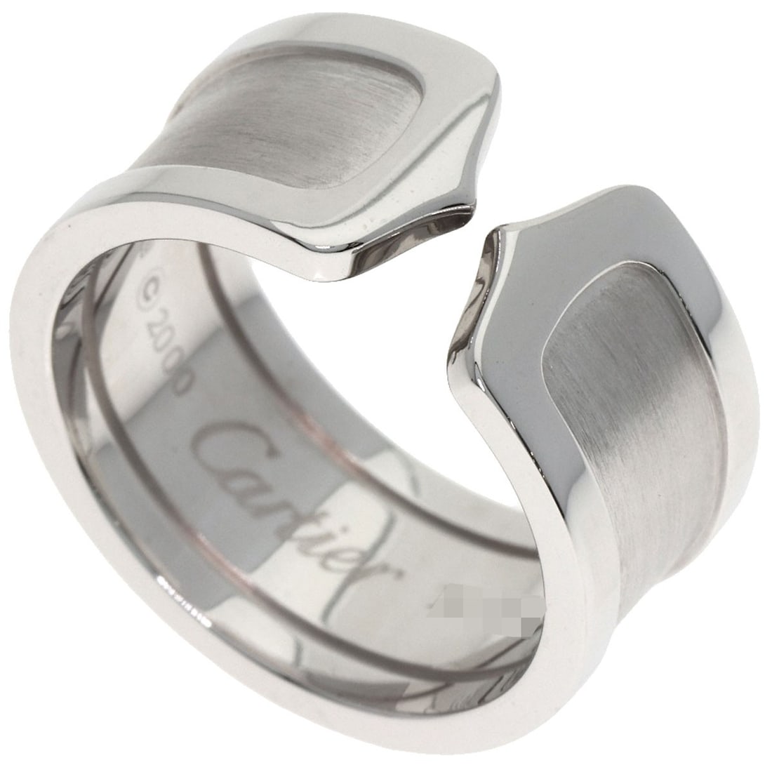 White Gold Cartier Ring K18 #55 Lm C2: White Gold Cartier Ring K18 #55 Lm C2 K18 #55 Lm C2 White Gold Cartier Ring is a high-quality ring featuring K18 white gold material, with a silver exterior and open ring closure. This Cartier ring