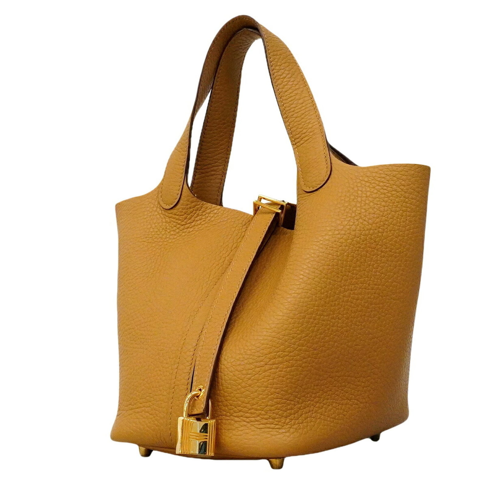 Clemence Leather Handbag Taurillon Hermes: Clemence Leather Handbag Taurillon Hermes The Clemence Leather Handbag Taurillon Hermes boasts a rich, brown Taurillon clemence leather exterior, complemented by gold hardware accents. This stylish