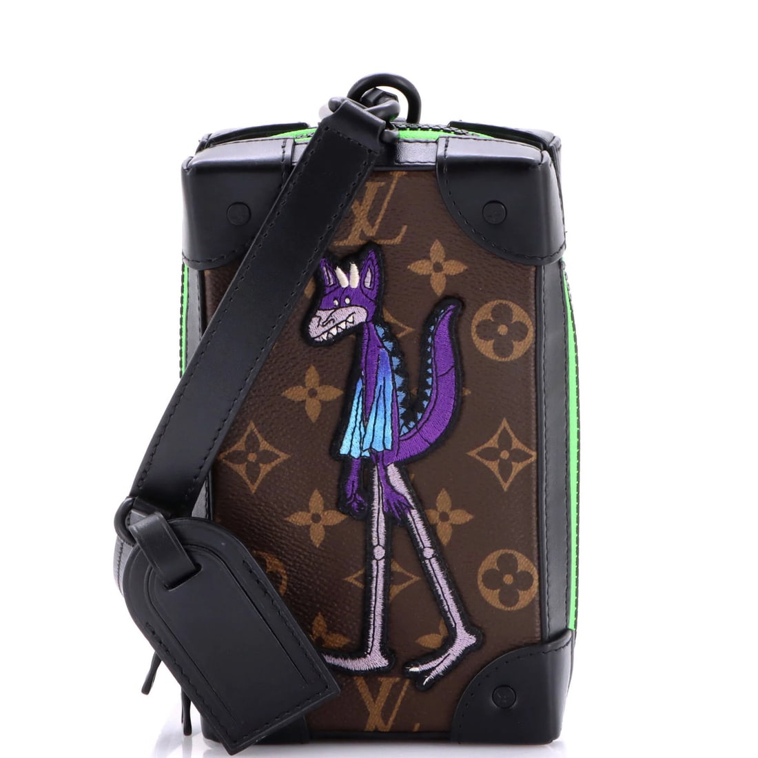 Louis Vuitton Soft Trunk Phone Box Monogram Canvas with LV Friends Patch: Louis Vuitton Soft Trunk Phone Box Monogram Canvas with LV Friends Patch Soft Trunk Phone Box Monogram Canvas with LV Friends Patch. This Louis Vuitton cross body bag features a canvas exterior with a
