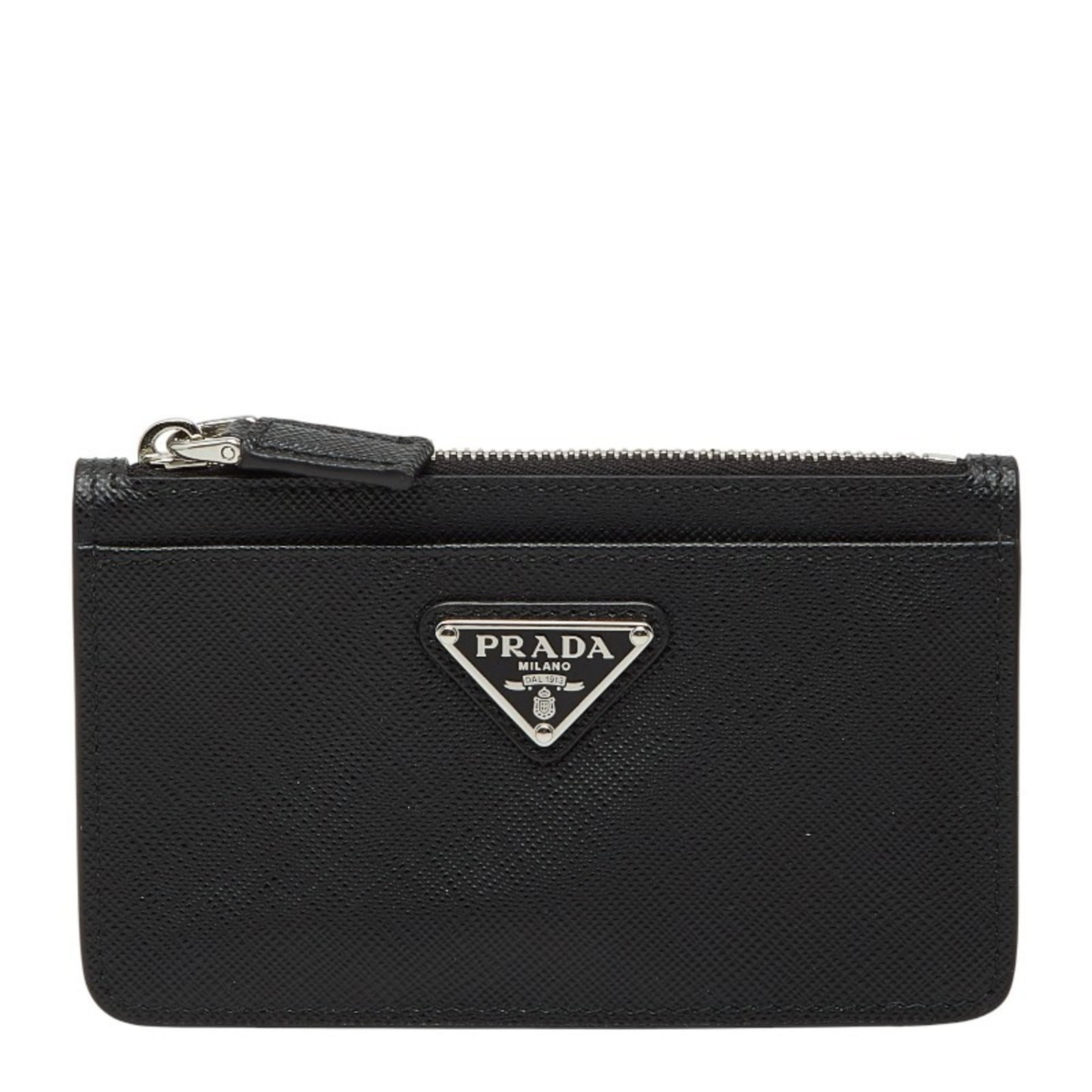 Case Card Leather Business Prada: Case Card Leather Business Prada Saffiano leather case with a sleek 8cm x 13.5cm x 1cm design, perfect for carrying business cards in style. Made from high-quality, durable leather, this case is a tim
