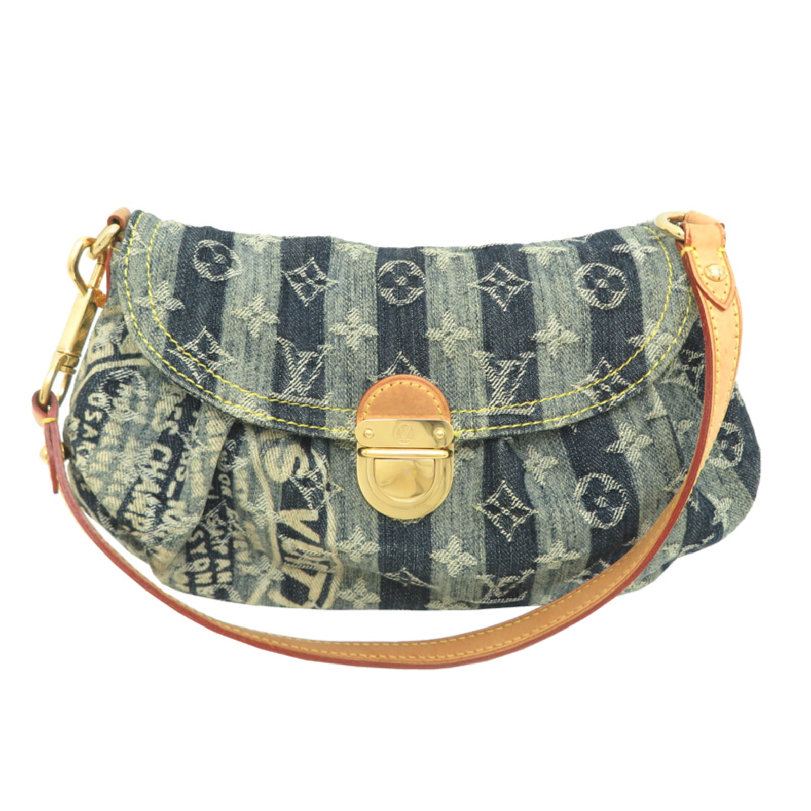 Vuitton Louis Denim Monogram Shoulder Bag: Vuitton Louis Denim Monogram Shoulder Bag The Louis Vuitton Louis Denim Monogram Shoulder Bag is a stylish and versatile accessory, featuring the iconic monogram denim design in a vibrant blue hue.