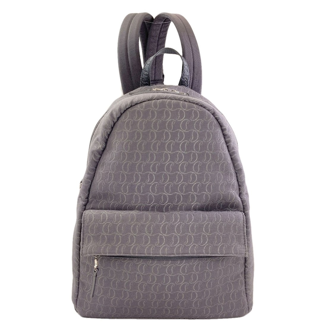 Zip N Flap Backpack Canvas Daypack Christian Louboutin 1245216: Zip N Flap Backpack Canvas Daypack Christian Louboutin 1245216 Gray canvas backpack with a distinctive zip and flap design, bearing the signature of Christian Louboutin. This A* daypack features a