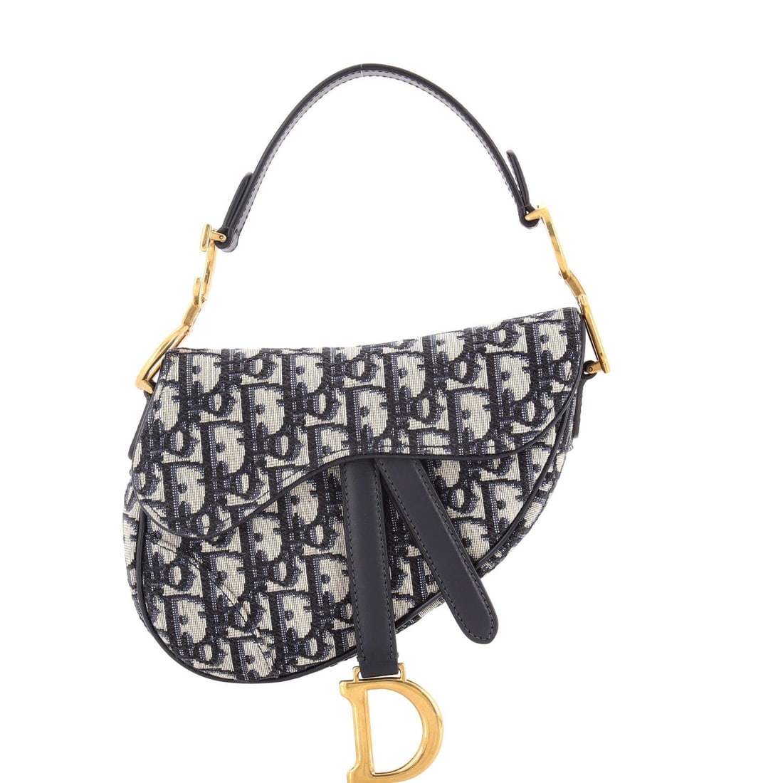 Canvas Oblique Christian Dior Saddle Mini: Canvas Oblique Christian Dior Saddle Mini Canvas Oblique Christian Dior Saddle Mini - A stylish and compact shoulder bag with a signature blue canvas exterior, featuring a classic oblique design and