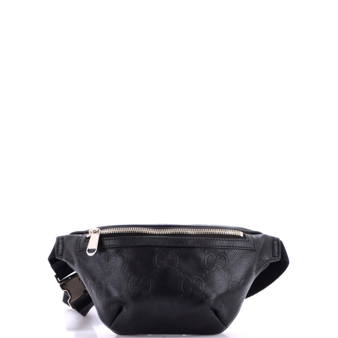 GG Gucci Small Embossed Perforated Leather Belt Bag: GG Gucci Small Embossed Perforated Leather Belt Bag Small GG Gucci Embossed Perforated Leather Belt Bag in pristine condition, featuring minor creases and scuffs on exterior and interior. The bag's