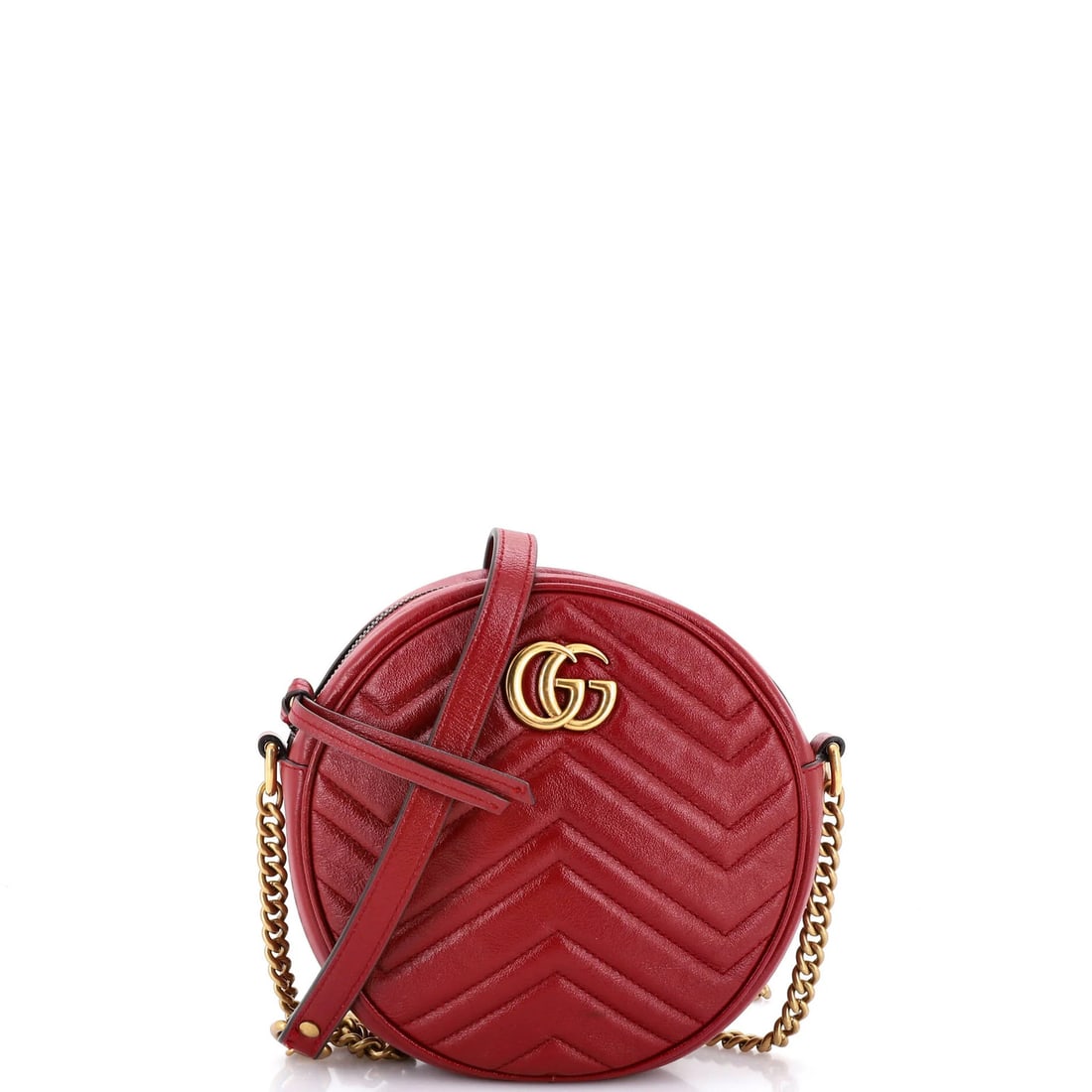 Matelasse Leather Round Shoulder Bag Marmont Gucci Mini: Matelasse Leather Round Shoulder Bag Marmont Gucci Mini The Gucci Marmont Mini Matelasse Leather Round Shoulder Bag is a stylish and compact accessory. With its signature GG Marmont design and