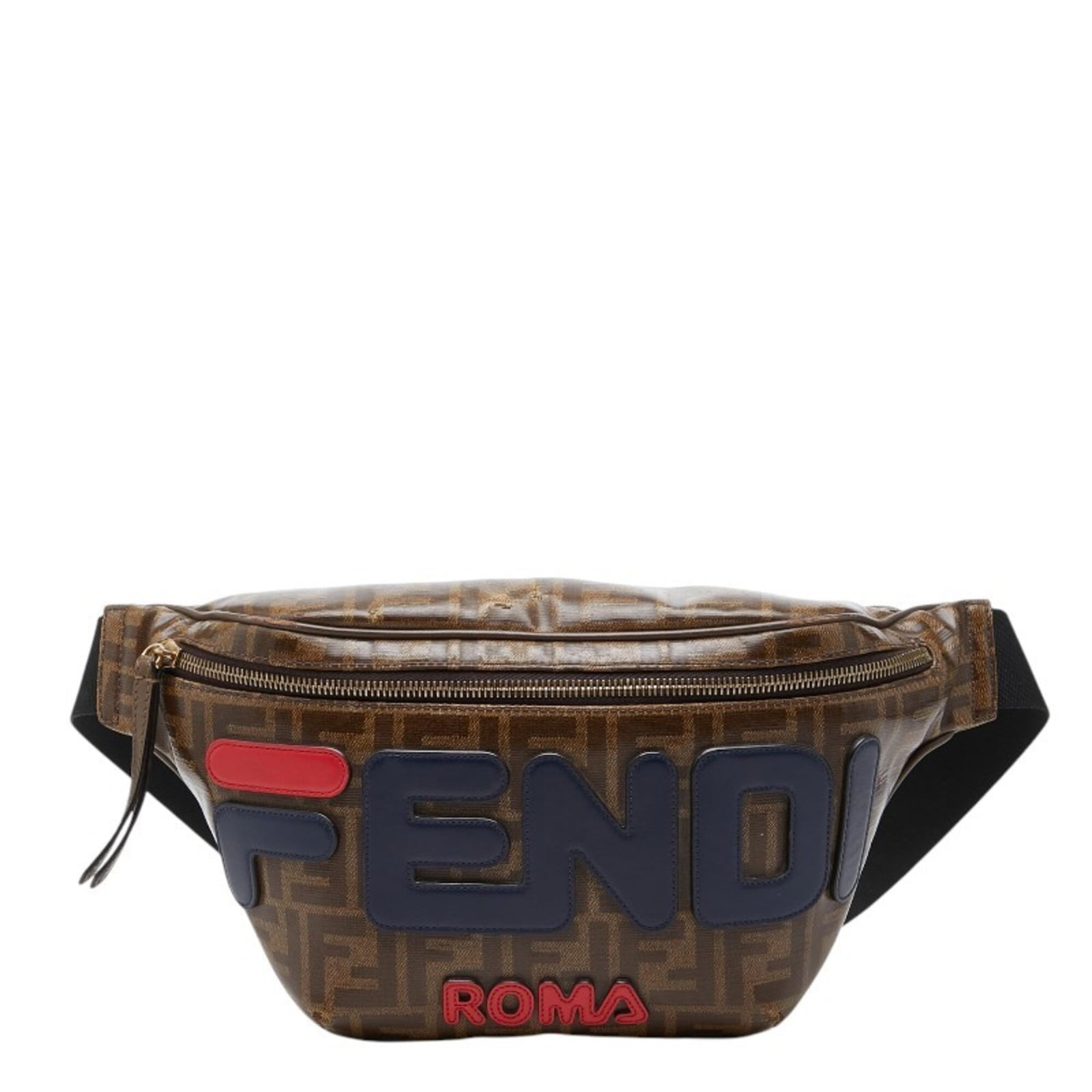 Pvc sling Fendi bag: Pvc sling Fendi bag PVC sling bag from Fendi's Zucca line, featuring a unique multi-color design in brown. Made from PVC material, this bag measures 14cm x 33cm x 3.5cm. The bag's distinctive shape