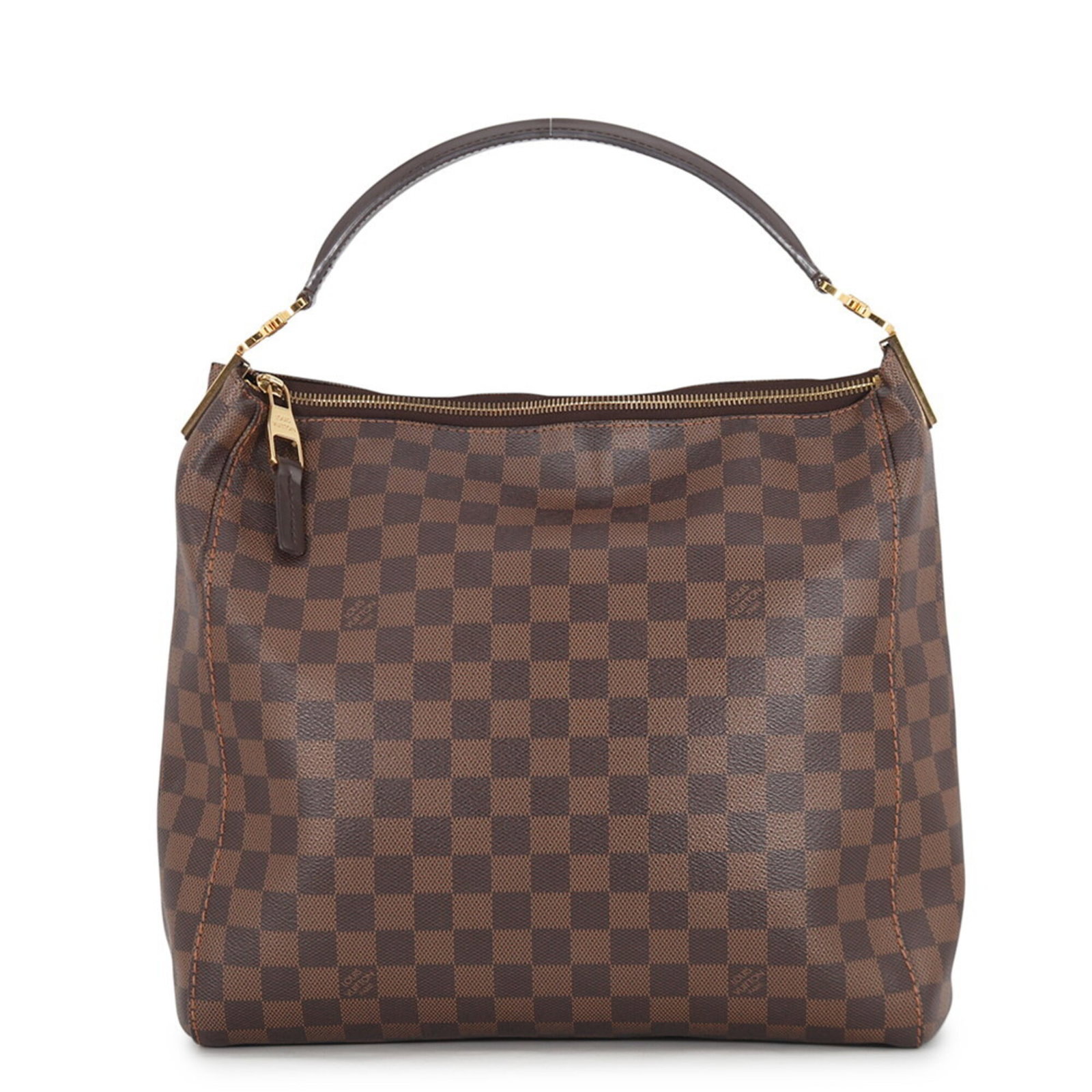 Handbag Louis Vuitton: Handbag Louis Vuitton Brown, Damier Canvas, Ebene Hardware, and gold zipper make this Louis Vuitton handbag a stylish and classic choice. Measuring 29.5cm x 32cm x 11cm, it features a sturdy design wi