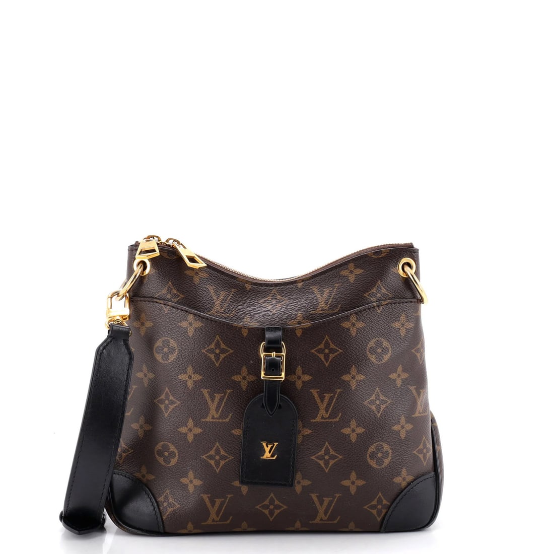 Odeon Handbag Monogram Canvas Louis Vuitton NM PM: Odeon Handbag Monogram Canvas Louis Vuitton NM PM Brown canvas coated Louis Vuitton Odeon handbag with monogram canvas PM exterior, featuring a cross body design and gold hardware. The bag measures 7"