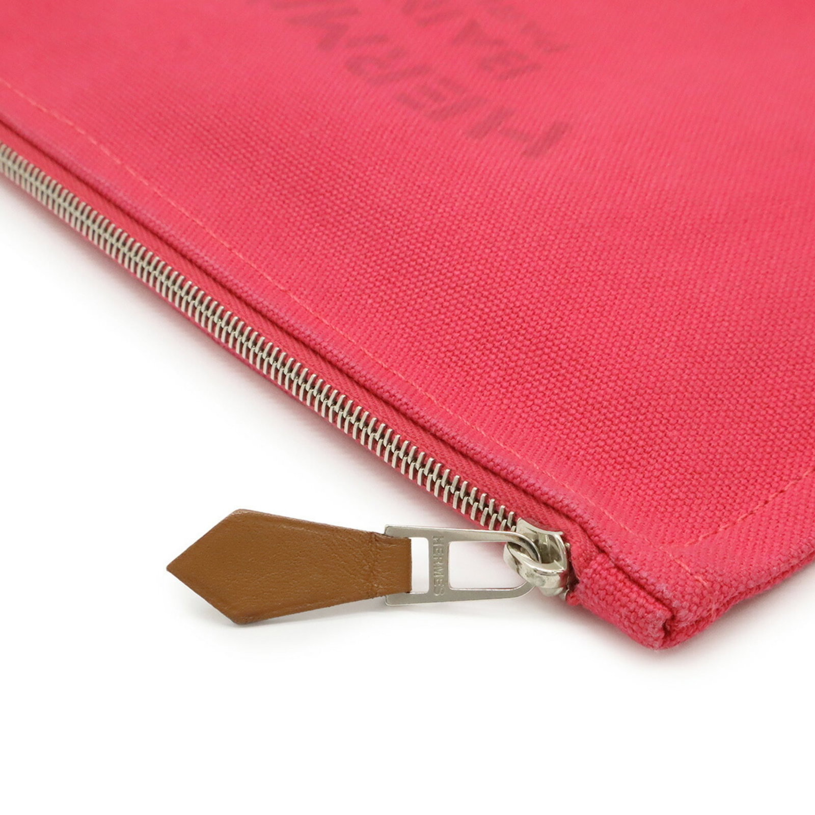 Canvas leather Hermes pouch - 5