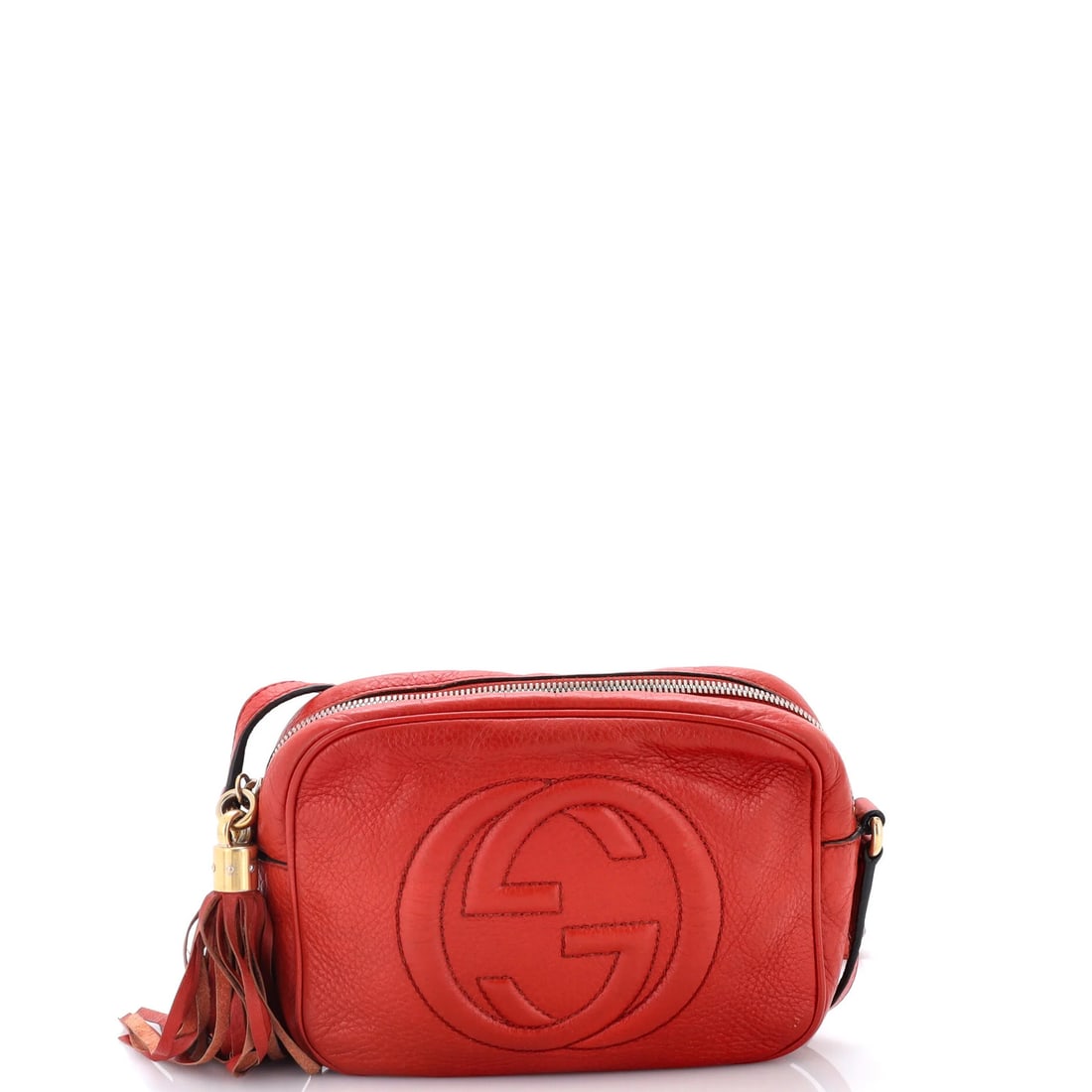 Small Leather Crossbody Disco Soho Gucci Bag: Small Leather Crossbody Disco Soho Gucci Bag Small Leather Crossbody Disco Soho Gucci Bag in Red. This Gucci Soho Disco Crossbody Bag features a vibrant red exterior made from high-quality leather,