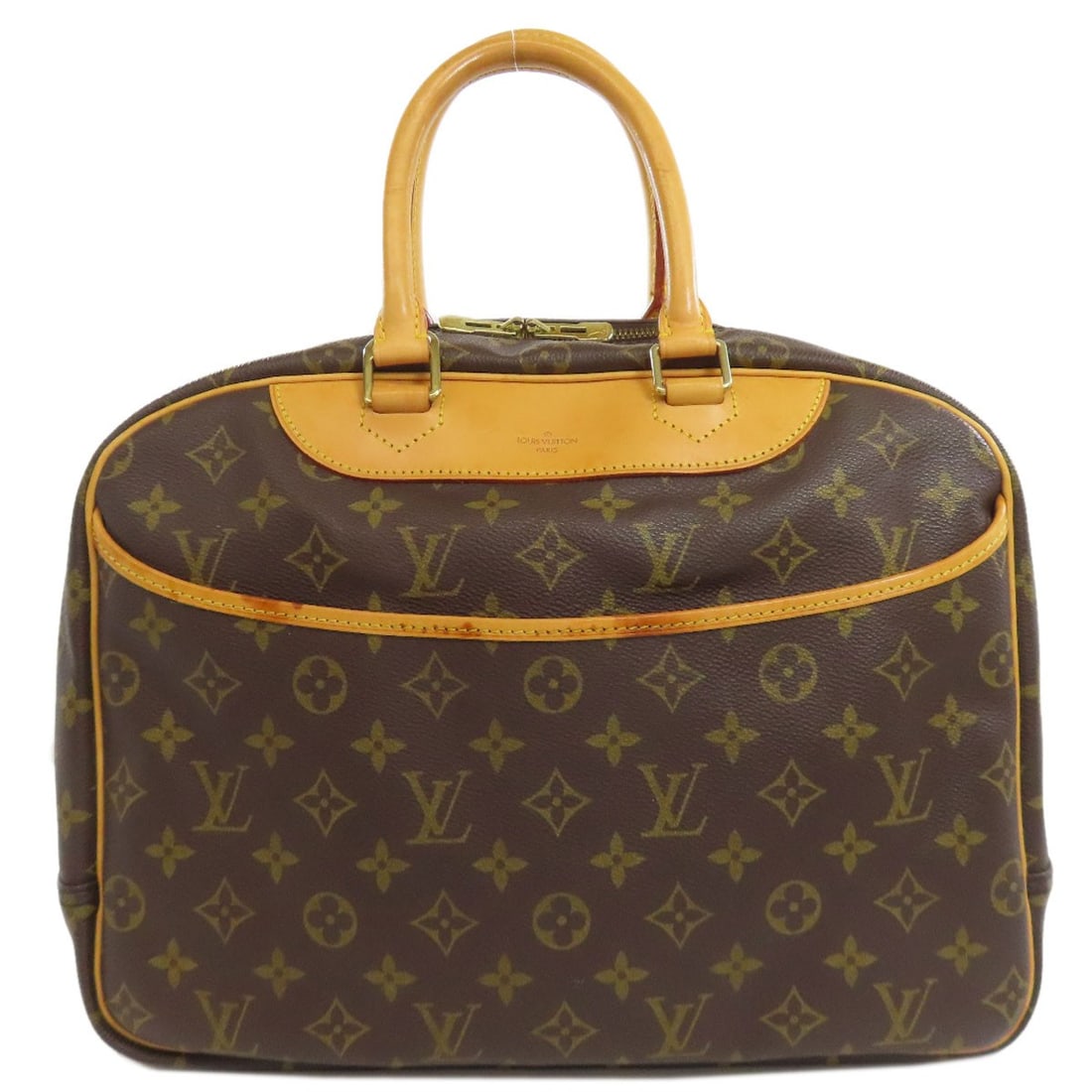Vuitton Louis M47270 Monogram Canvas Handbag Deauville: Vuitton Louis M47270 Monogram Canvas Handbag Deauville Vuitton's iconic Louis M47270 Monogram Canvas Handbag is a timeless classic, boasting a rich brown exterior made from high-quality monogram