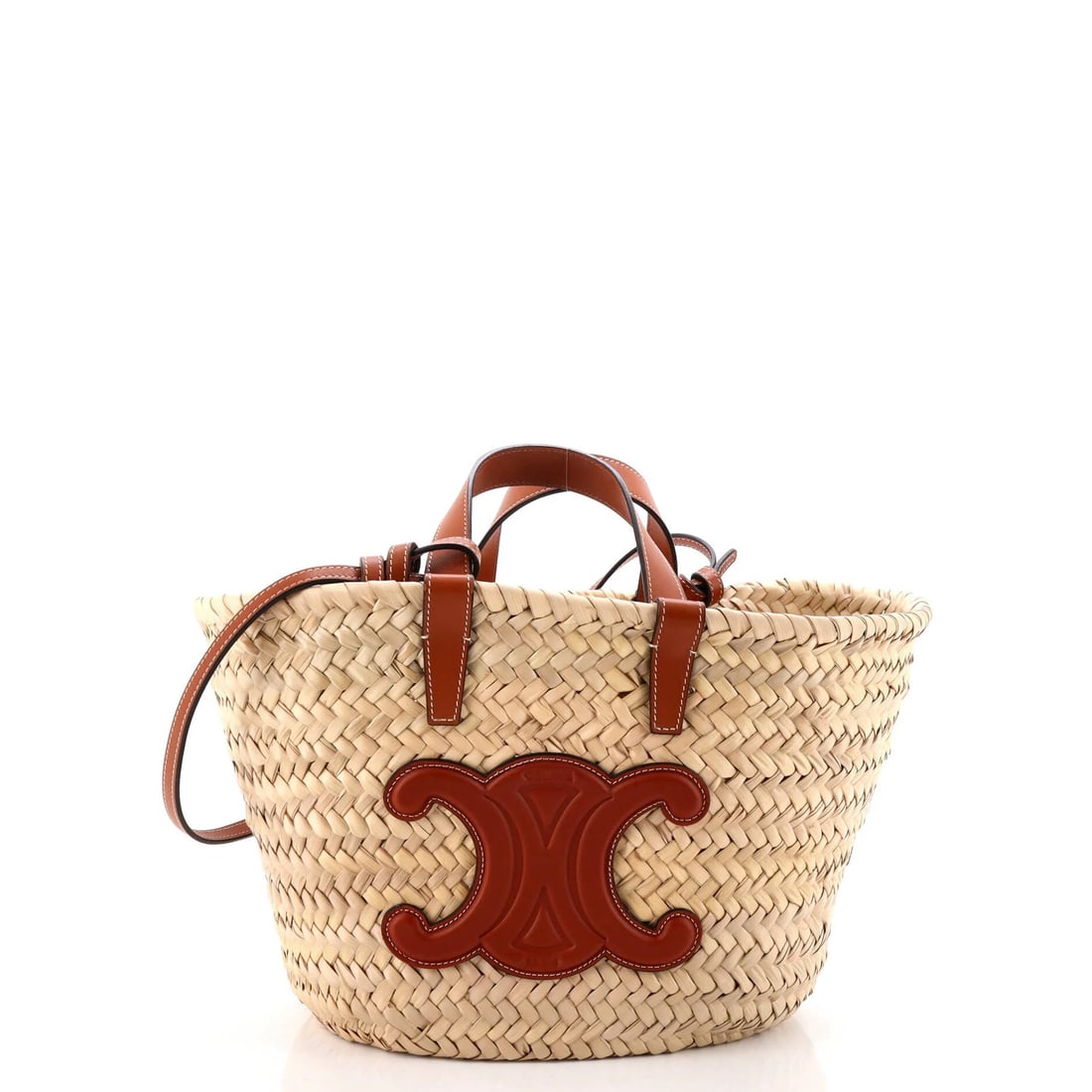 Teen Raffia Leather and Tote Basket Panier Classic (1 of 5)