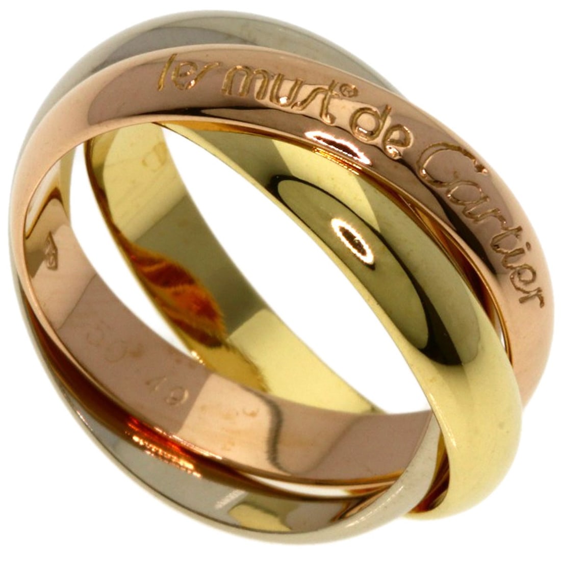 Cartier Trinity #49 Ring K18 Yellow Gold K18 White Gold: Cartier Trinity #49 Ring K18 Yellow Gold K18 White Gold Cartier Trinity #49 Ring is a K18 Yellow Gold and K18 White Gold masterpiece. This stunning ring features a signature and bears the mark of the