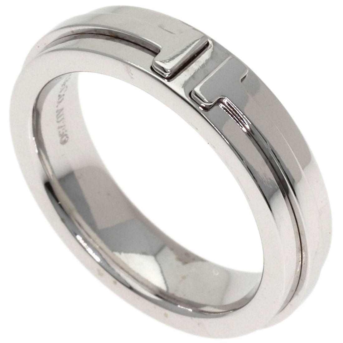 Tiffany&Co. T Narrow Ring K18 White Gold: Tiffany&Co. T Narrow Ring K18 White Gold Tiffany&Co.'s T Narrow Ring is a sleek and sophisticated design, crafted from K18 White Gold. This ring features a slender profile and a silver metal