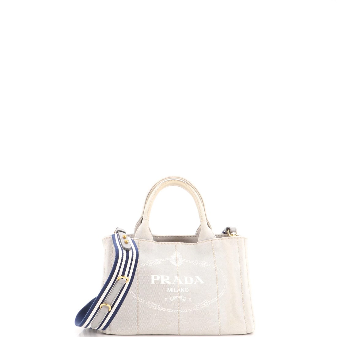 Mini Convertible Canvas Tote Prada: Mini Convertible Canvas Tote Prada Mini Convertible Canvas Tote Prada - A compact, neutral-toned canvas tote with a convertible design, perfect for everyday use. This mini Prada tote features a gold