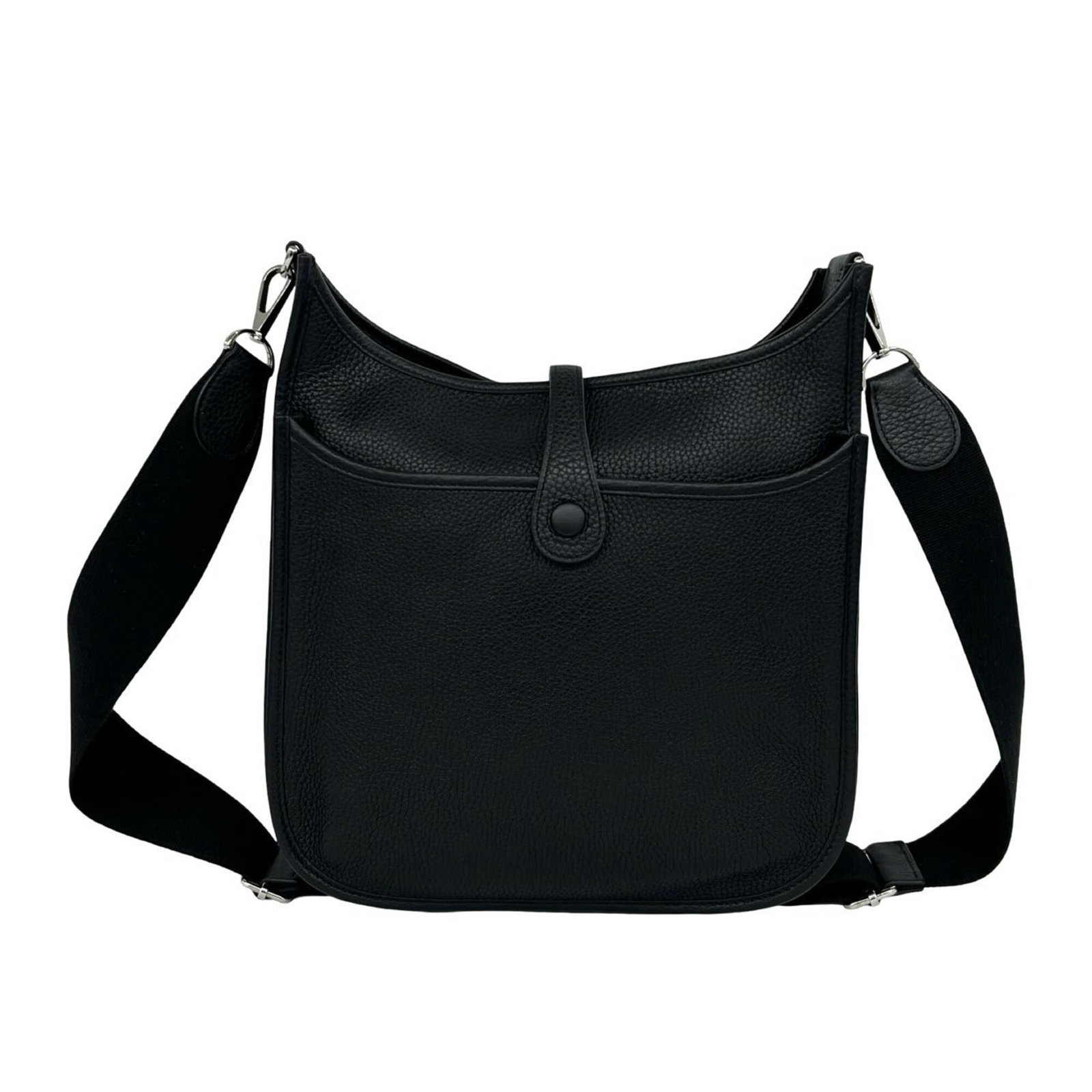 Clemence Tote Bag Leather Shoulder Bag Taurillon Hermes: Clemence Tote Bag Leather Shoulder Bag Taurillon Hermes Taurillon clemence leather gives this shoulder bag its distinctive look and feel. With its sleek black color and compact size, it's perfect for 
