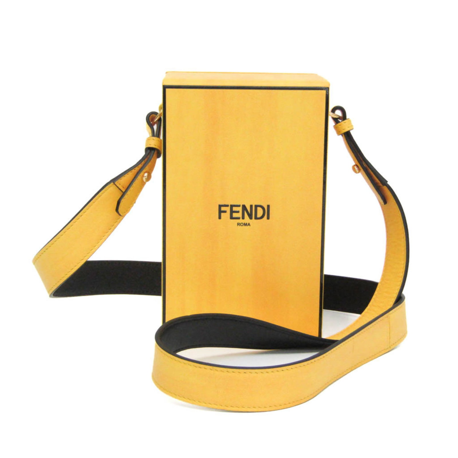 Shoulder Bag Leather: Shoulder Bag Leather Yellow Leather Shoulder Bag from Fendi. Made from high-quality leather, this 17cm x 10cm x 7cm shoulder bag features a magnet closure and adjustable strap length of 105cm - 109cm.