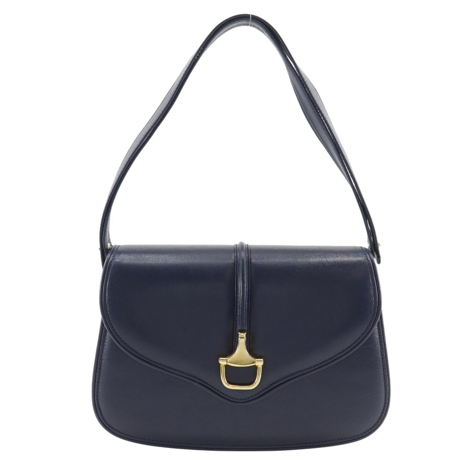 Shoulder Bag Leather: Shoulder Bag Leather Navy Gucci shoulder bag made from high-quality calfskin leather, featuring a magnet closure, zipper pocket, and open pocket for added storage. The bag's classic design and timeles