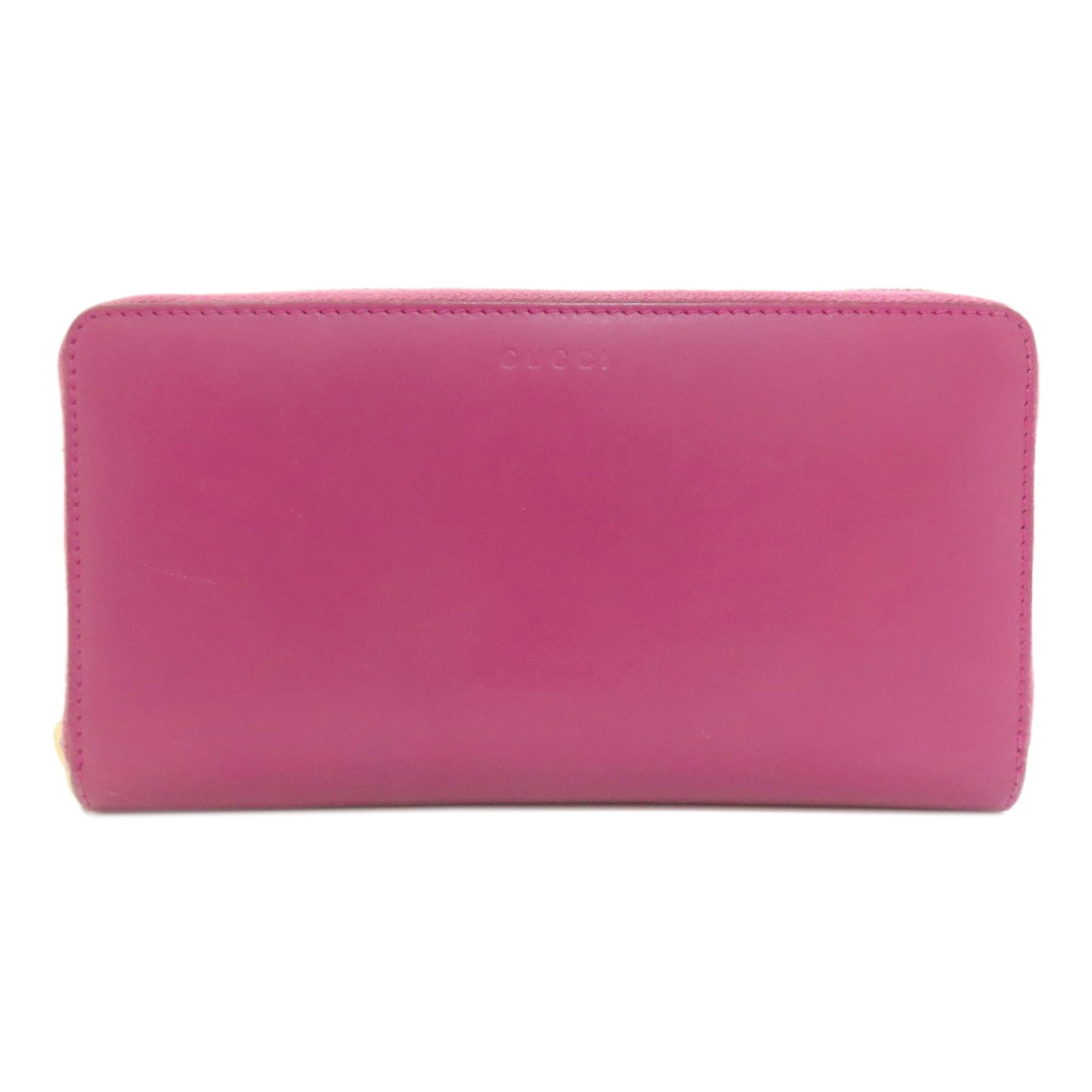 Gucci Long Wallet (Bi-Fold) Leather: Gucci Long Wallet (Bi-Fold) Leather Pink Gucci long wallet with a bi-fold design, measuring 11cm x 20cm x 2.5cm, features high-quality leather construction. The wallet's signature style and elegant