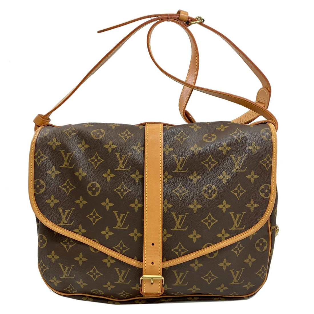 Samuel 35 Monogram Canvas Shoulder Bag Louis Vuitton M42254: Samuel 35 Monogram Canvas Shoulder Bag Louis Vuitton M42254 Brown Monogram Canvas Shoulder Bag from Louis Vuitton. This classic shoulder bag features the iconic monogram canvas exterior in brown, a