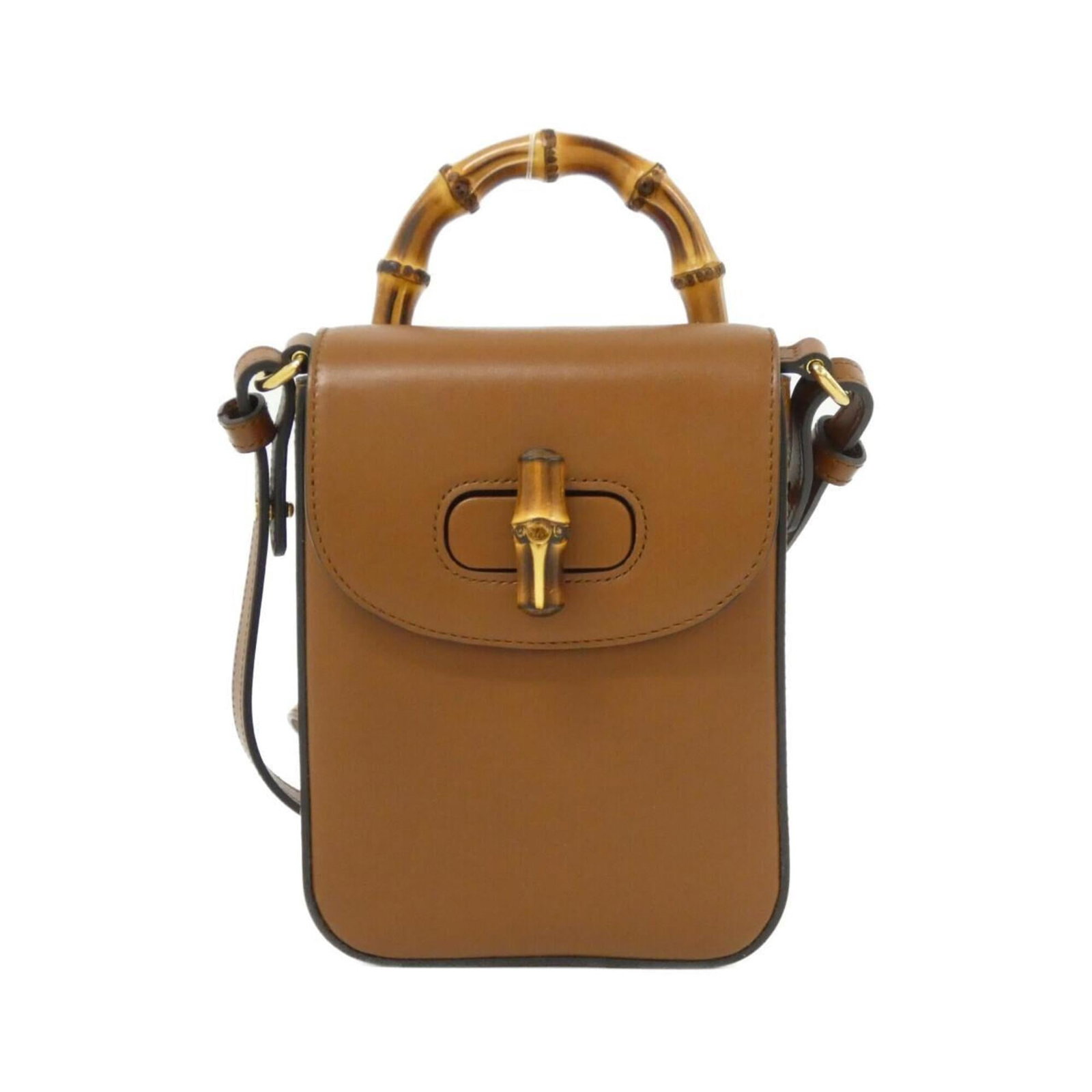 Handbag Leather Gucci: Handbag Leather Gucci Brown leather Gucci handbag with dimensions 17.5cm x 13cm x 4cm. The bag features a classic design with a signature Gucci style. Made from high-quality leather, this handbag is
