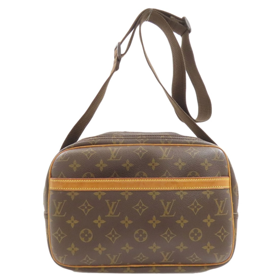 Monogram Canvas Louis Vuitton M45254 Reporter Pm Tote Bag: Monogram Canvas Louis Vuitton M45254 Reporter Pm Tote Bag Monogram canvas Louis Vuitton tote bag in brown, featuring the iconic M45254 Reporter Pm design. This classic tote bag showcases the timeless 