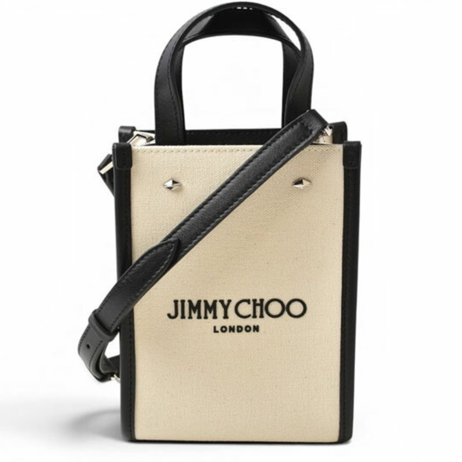 Jimmy Choo Shoulder Bag Tote Bag Cotton: Jimmy Choo Shoulder Bag Tote Bag Cotton Cotton construction gives this Jimmy Choo shoulder bag tote a natural, effortless look. With a magnet closure and adjustable strap, it's easy to slip on and