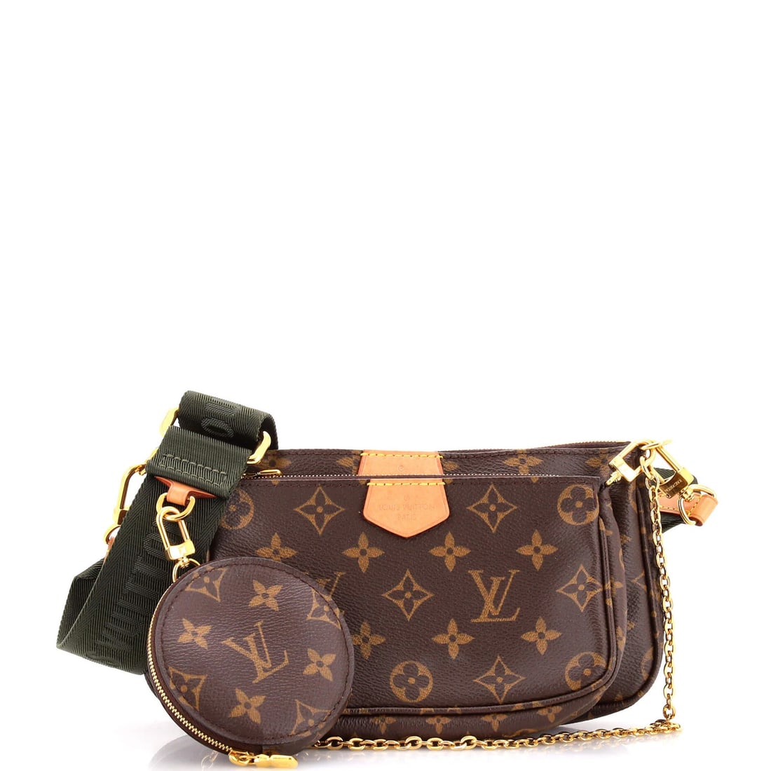 Louis Vuitton Monogram Canvas Pochette Multi Accessoires: Louis Vuitton Monogram Canvas Pochette Multi Accessoires Brown Louis Vuitton Monogram Canvas Pochette Multi Accessoires for sale. This cross body bag features a scuffed exterior with minor corner wear