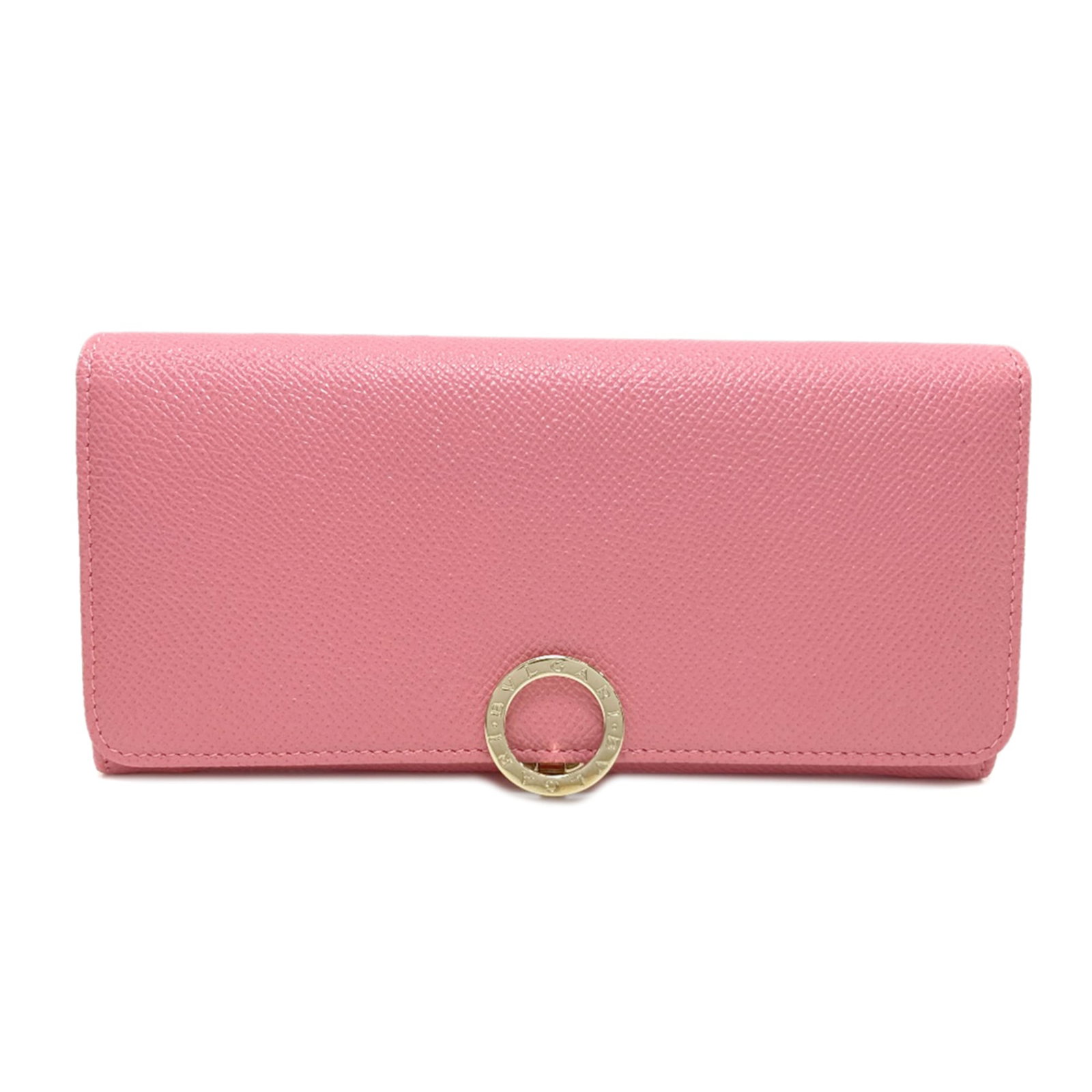 Bvlgari Long Wallet (Bi-Fold) Leather: Bvlgari Long Wallet (Bi-Fold) Leather The Bvlgari Long Wallet is a stylish bi-fold leather wallet in a beautiful pink hue. Measuring 9cm x 18.5cm x 3cm, it features a classic design that exudes