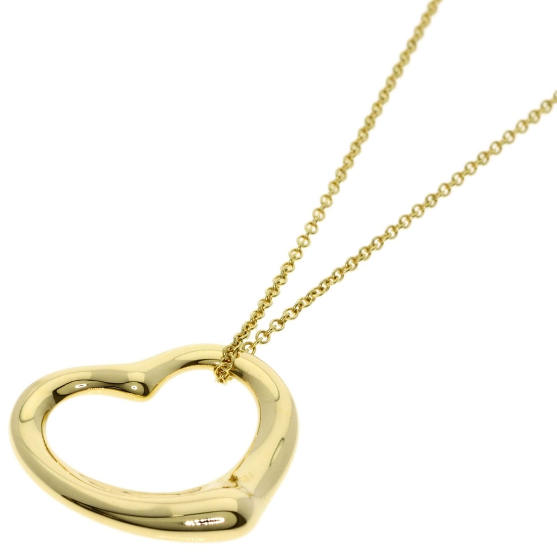 Yellow Gold Necklace Tiffany&Co Open Heart K18: Yellow Gold Necklace Tiffany&Co Open Heart K18 Yellow Gold Necklace Tiffany&Co Open Heart K18K18 yellow gold necklace from Tiffany&Co, featuring an open heart design. This 16.1-inch long necklace