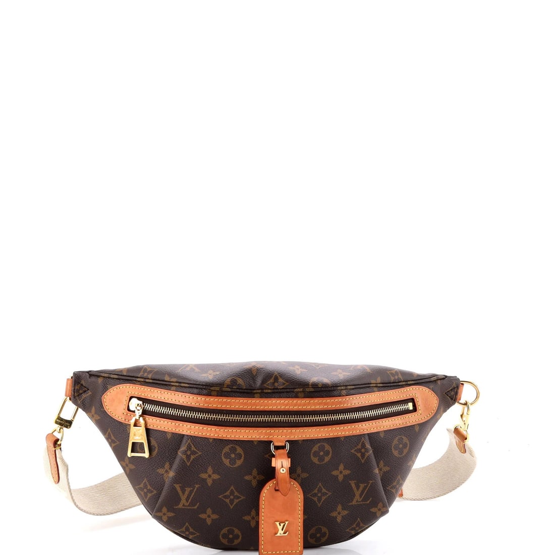 High Rise Bum Bag Monogram Louis Vuitton: High Rise Bum Bag Monogram Louis Vuitton Brown canvas coated Louis Vuitton High Rise Bum Bag features a monogram pattern and gold hardware. The bag has a neutral interior and measures 7" in height, 12
