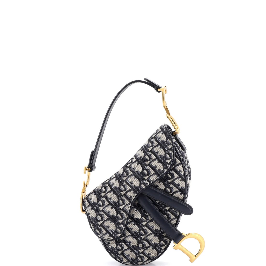 Canvas Oblique Christian Dior Saddle Mini: Canvas Oblique Christian Dior Saddle Mini Canvas Oblique Christian Dior Saddle Mini - A stylish and compact shoulder bag with a signature blue canvas exterior, featuring a classic oblique design and