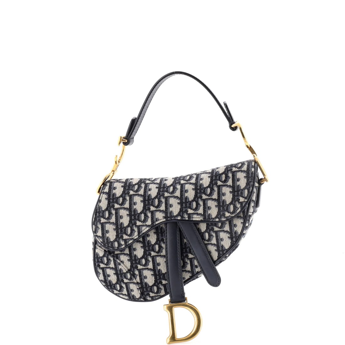 Canvas Oblique Christian Dior Saddle Mini: Canvas Oblique Christian Dior Saddle Mini Canvas Oblique Christian Dior Saddle Mini - A stylish and compact shoulder bag with a signature blue canvas exterior, featuring a classic oblique design and