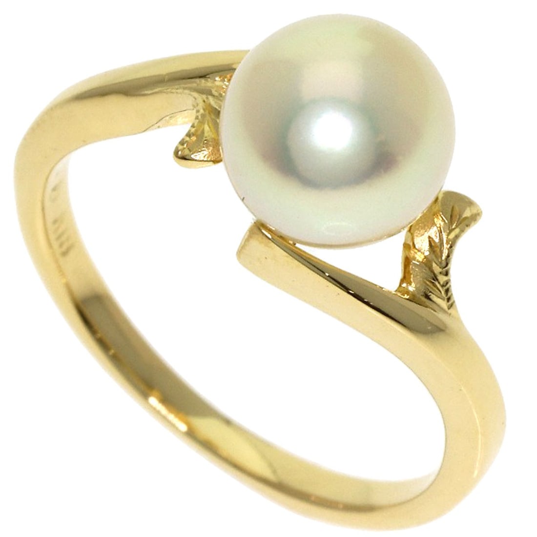 K18 Yellow Gold Pearl Ring Mikimoto: K18 Yellow Gold Pearl Ring Mikimoto K18 Yellow Gold Pearl Ring Mikimoto boasts a luxurious gold metal exterior, crafted from high-purity K18 gold. This exquisite ring features a signature from the
